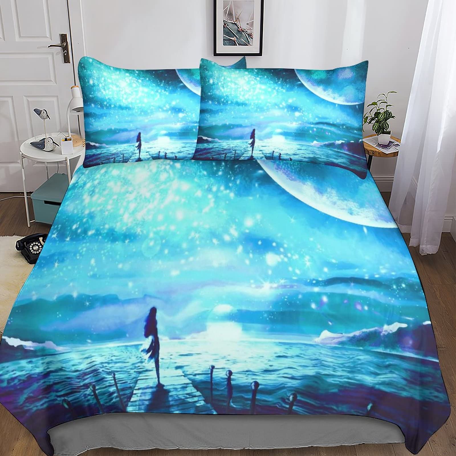 Parure de lit espace pour enfants et ados ensemble couette souple King