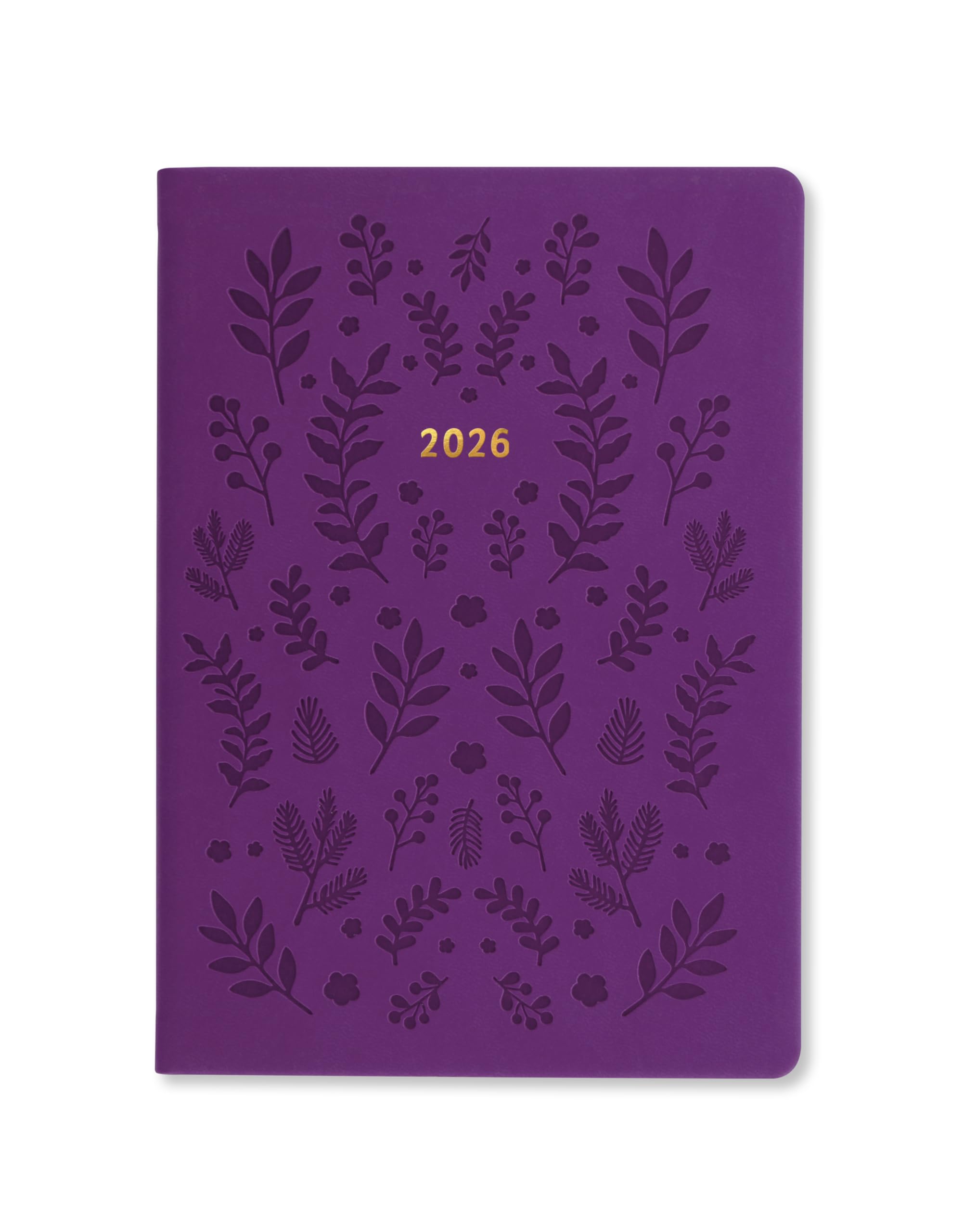 Letts of London Woodland A5 week to view 2026 diary - Purple 26-082163