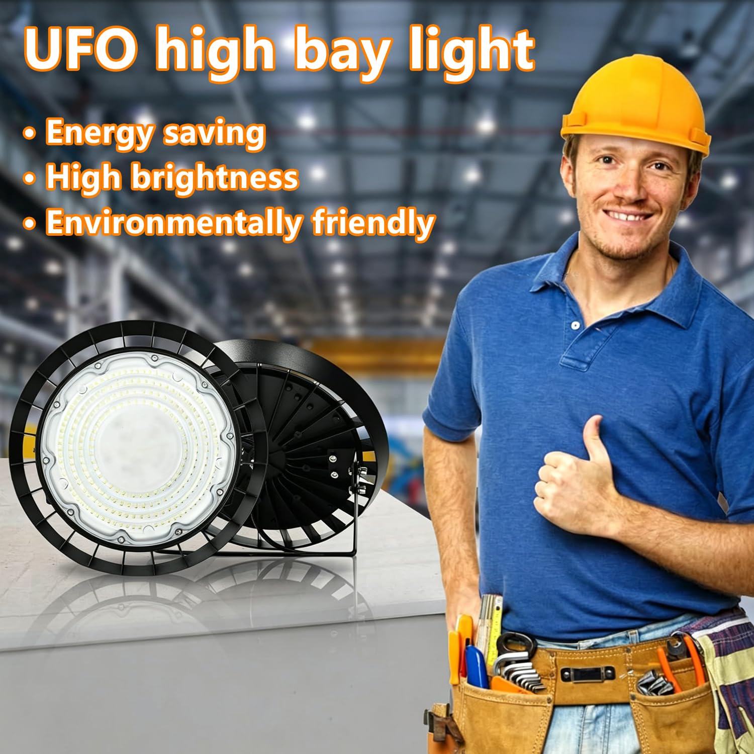 6PCS 100W Hallenstrahler LED 10000LM 6000K, Hallenleuchte für Werkstatt | Kaltweiß UFO Industrielampe mit Geringem, IP65 Aluminiumgehäuse,UFO LED High Bay für Lager Fitnessstudio Patio Garage