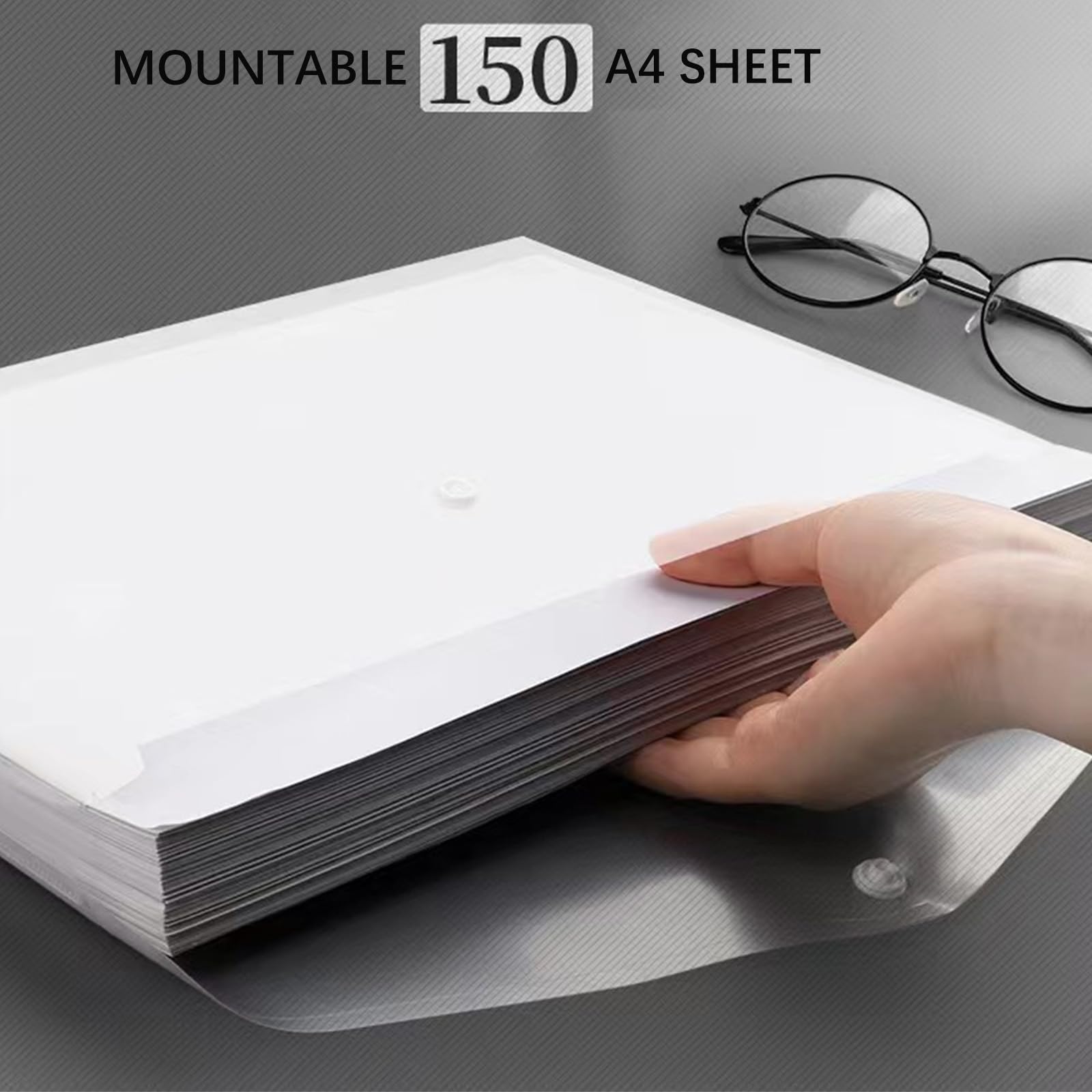 Paquete de 10 carpetas de plástico transparente A4, con bolsillo para etiquetas y cierre a presión, adecuadas para almacenamiento de documentos