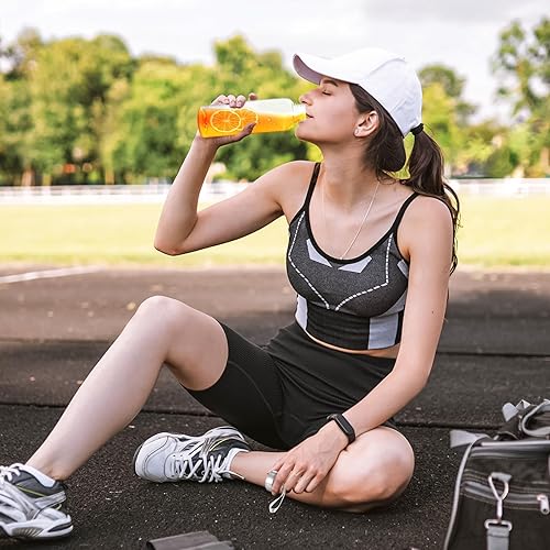 Miniatura 10 de Zubebe 20 botellas de agua reutilizables de 10 onzas, botellas transparentes a granel con tapas de acero inoxidable a prueba de fugas, botellas