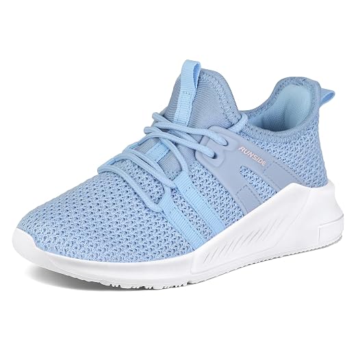 RUNSIDE Girls Tennis Shoes Lace-up Running Sneaker for Kids