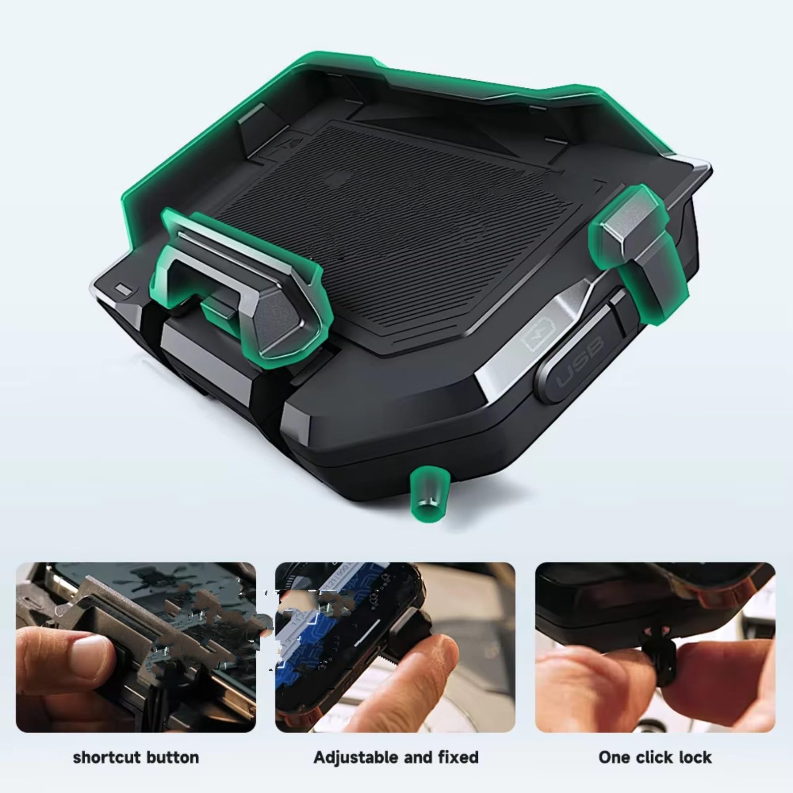 Manubrio Supporto Cellulare Per BMW R1300 R1250 R1200 F850 F750 GS Per ADV la navigazione mobile con ricarica wireless Porta Telefono Moto(Wireless- Black Line)