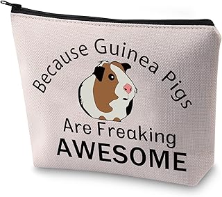 BLUPARK Funny Guinea Pigs Makeup Bag Guinea Pig Lover Gift Guinea Pigs Are Freaking Awesome Cosmetic Bag for Women, Guinea Pigs