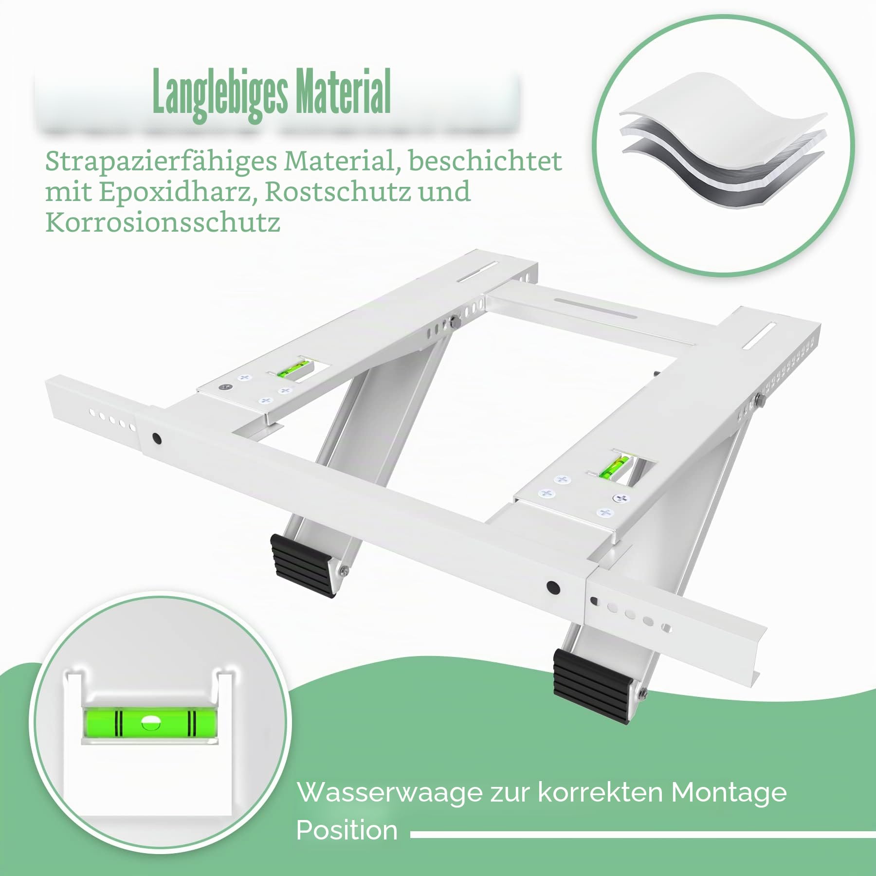 Klimaanlagen-Halterung, ohne Bohren, AC-Fensterhalterung, Montage einzelner oder doppelt aufgehängter Fenster, robuster Stahl, hält bis zu 200 kg