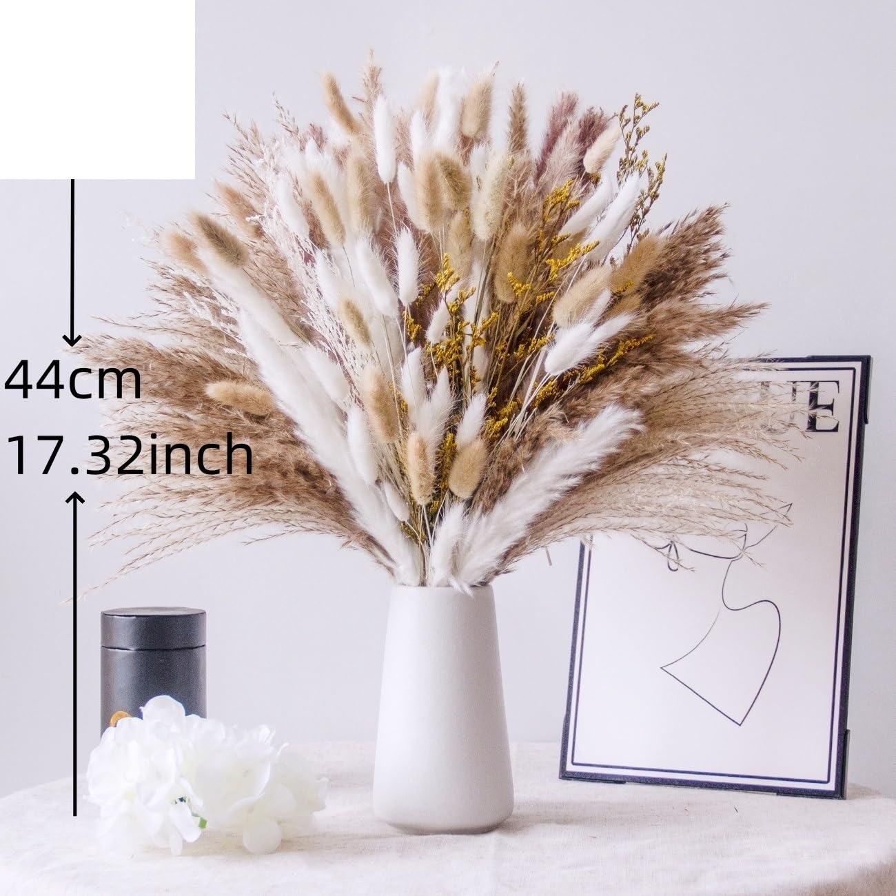 Künstliches Pampas Gras, Pampasgras-Trockenblumenstrauß-Bündel, Mehrfarbig, 30–45 cm, for Hochzeit, Party, Zuhause, Vasendekoration(Ac-558-100pcs)