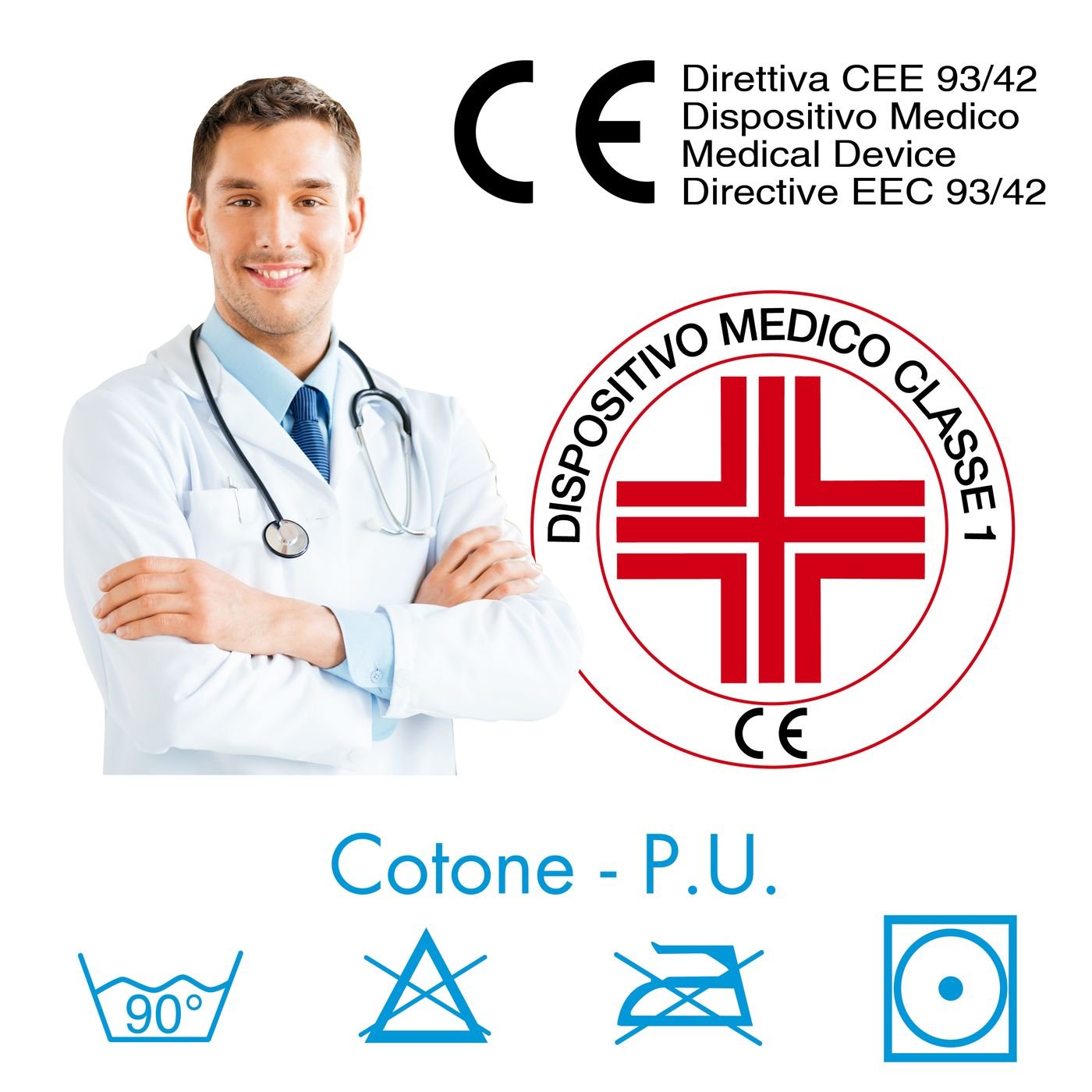 Bed Protect System: Set Antiacaro per Letto Matrimoniale Coprimaterasso cm. 195x165x20 Cotone/Barriera impermabile e Traspirante + 2 Copricuscini cm 80x50 + Additvo Antiacaro per Bucato