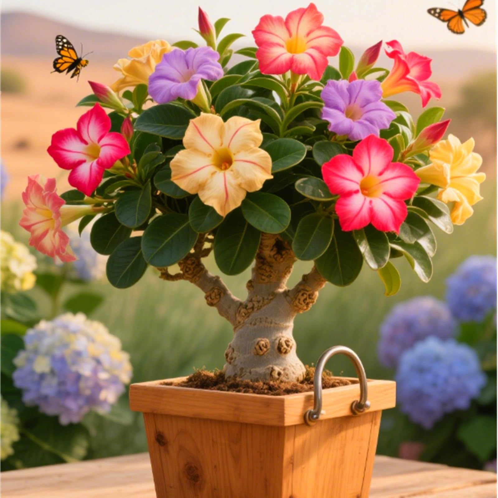 Bulbi di rosa del deserto Robusti e Ideali per Giardini, Balconi e Vasi Decorativi-5 rizoma-E