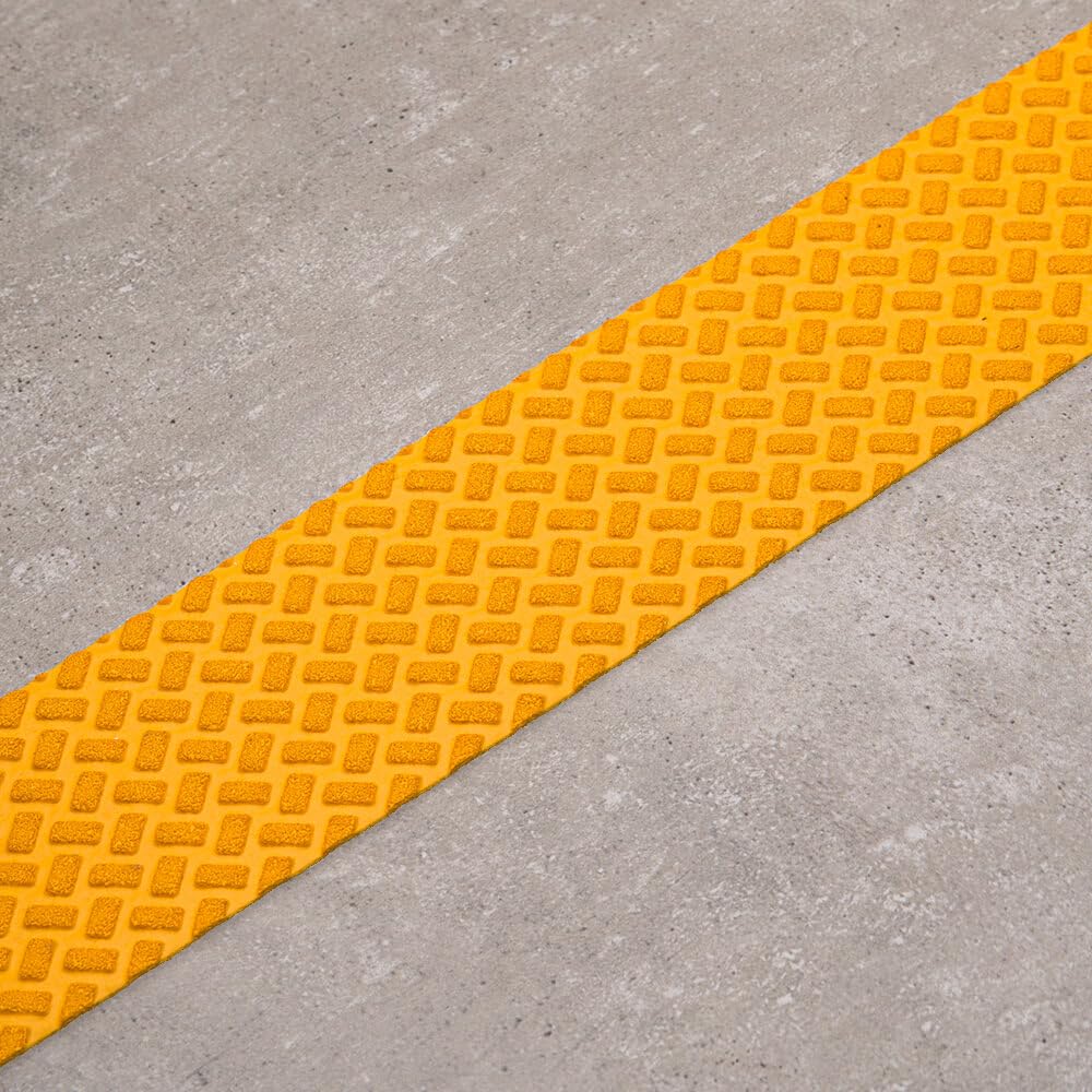 Taktiles Bodenmarkierungsband, Blindenleitsystem, gelb, 7,5 cm, 12,5 m/Rolle aus Kunststoff, Art.-Nr. 610001 | Bodenmarkierungsband | Fahrbahnmarkierungsband | Warnmarkierungsband