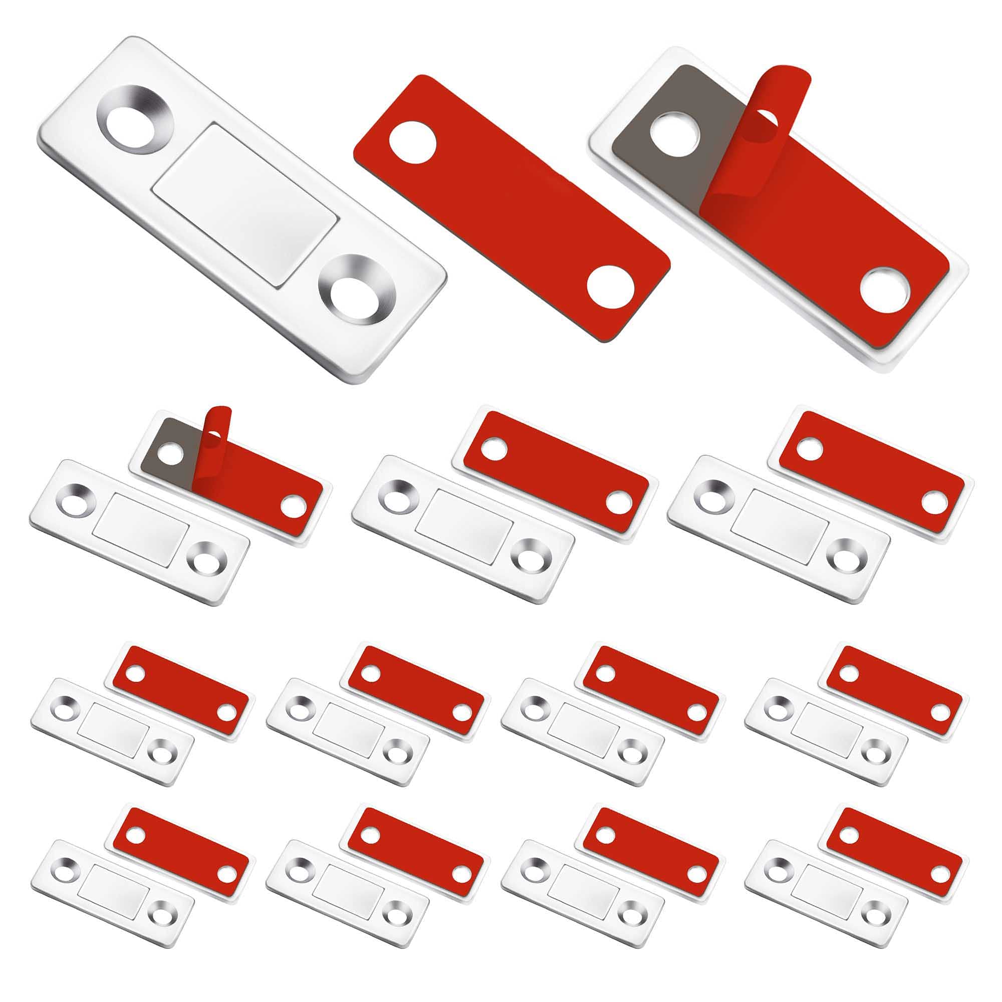 12 Pack Ultra Thin Magnetic Door Catch with Screws, Drawer Magnet Catch for Kitchen Closet Door Closing Magnetic Door Catch Closer (12 Pack)