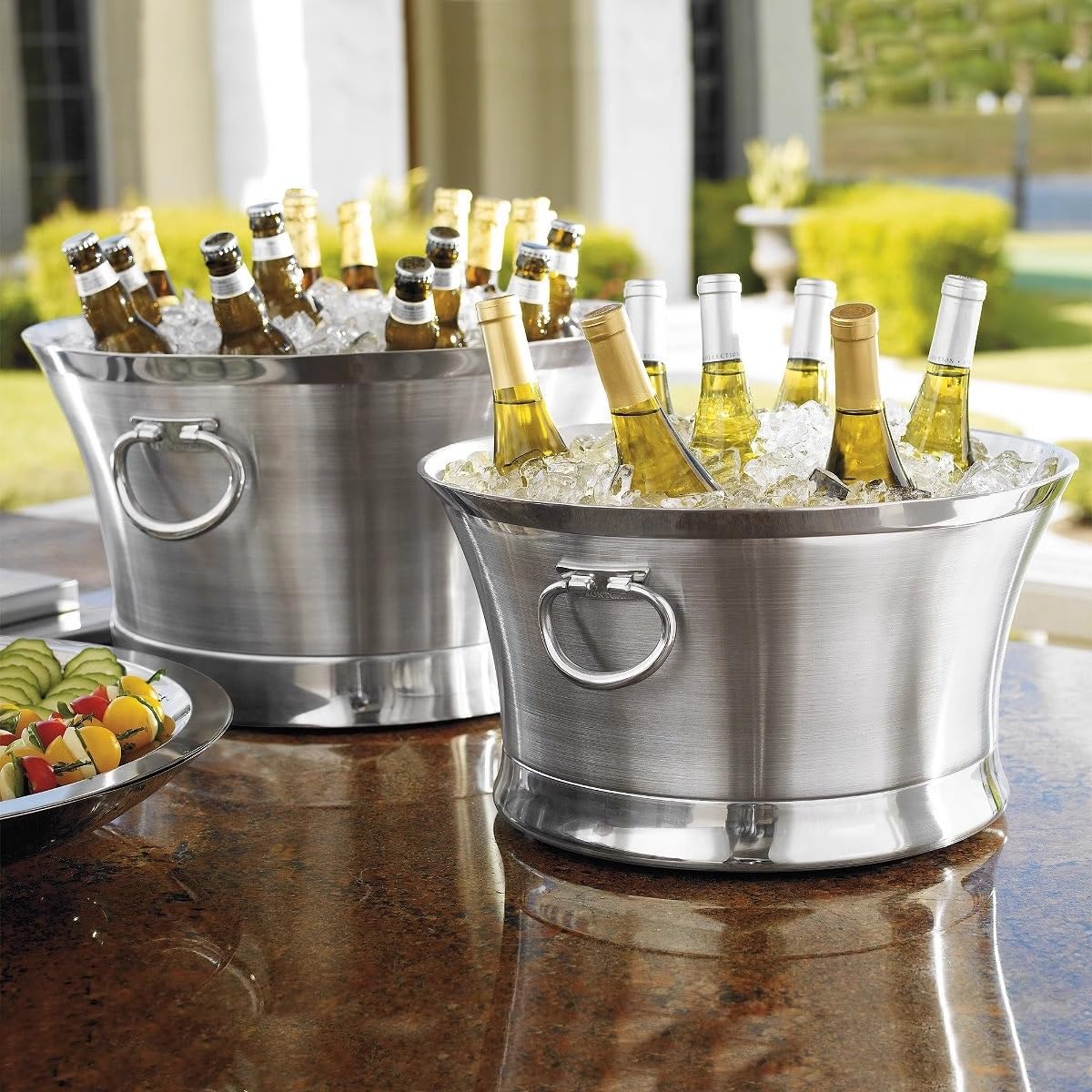 Secchiello per Il Ghiaccio Grande in Acciaio Inossidabile a Doppio Strato, Secchiello per Champagne, Secchiello per Birra, Hotel, Grande Banchetto, Vino Rosso, Secchiello per Il Ghiaccio, se
