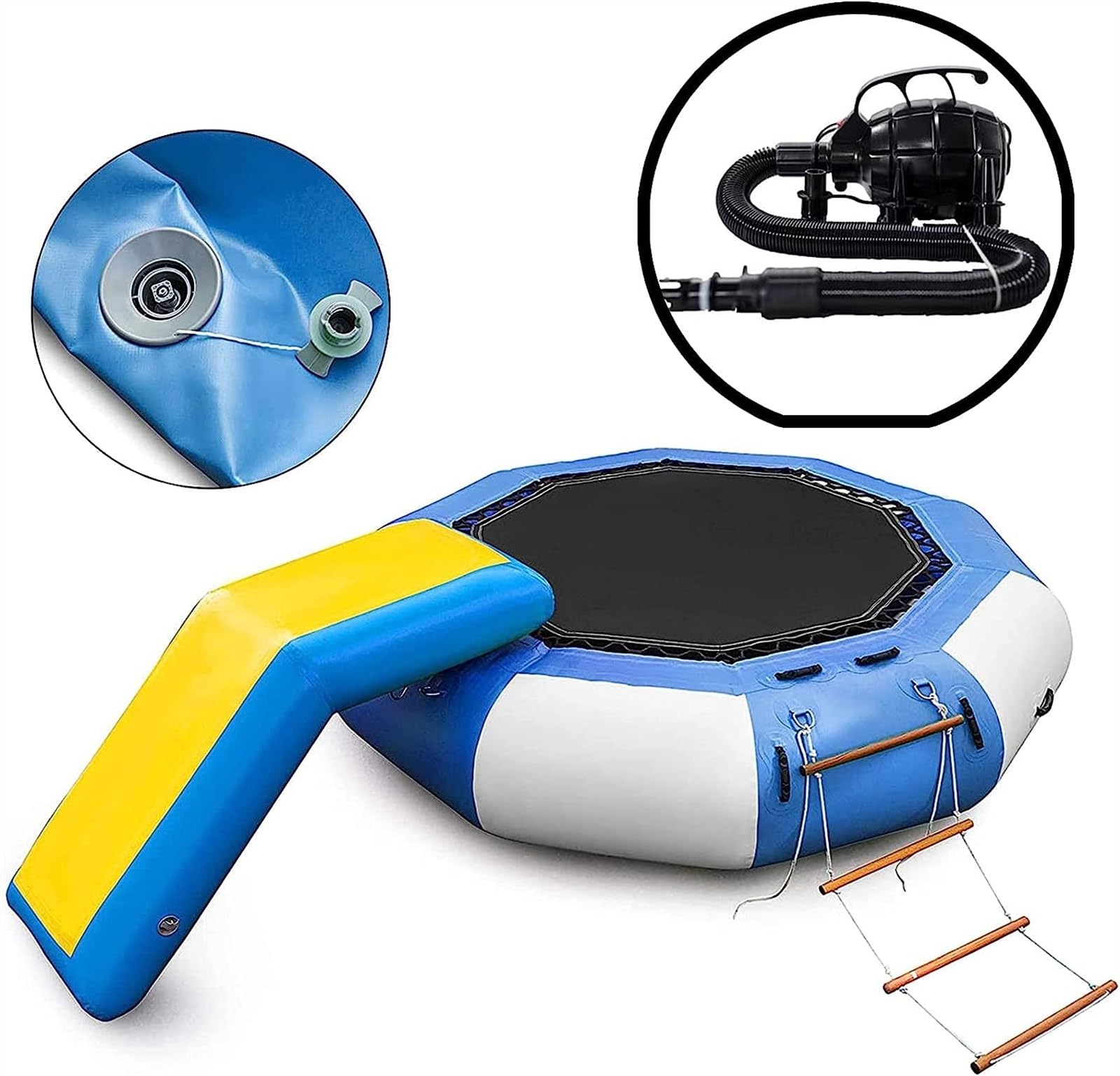NOWLIN Piattaforma gonfiabile di nuoto dell'acqua del trampolino della spruzzata dell'acqua con scala mobile e scala di sport acquatici, 1.5m/5ft