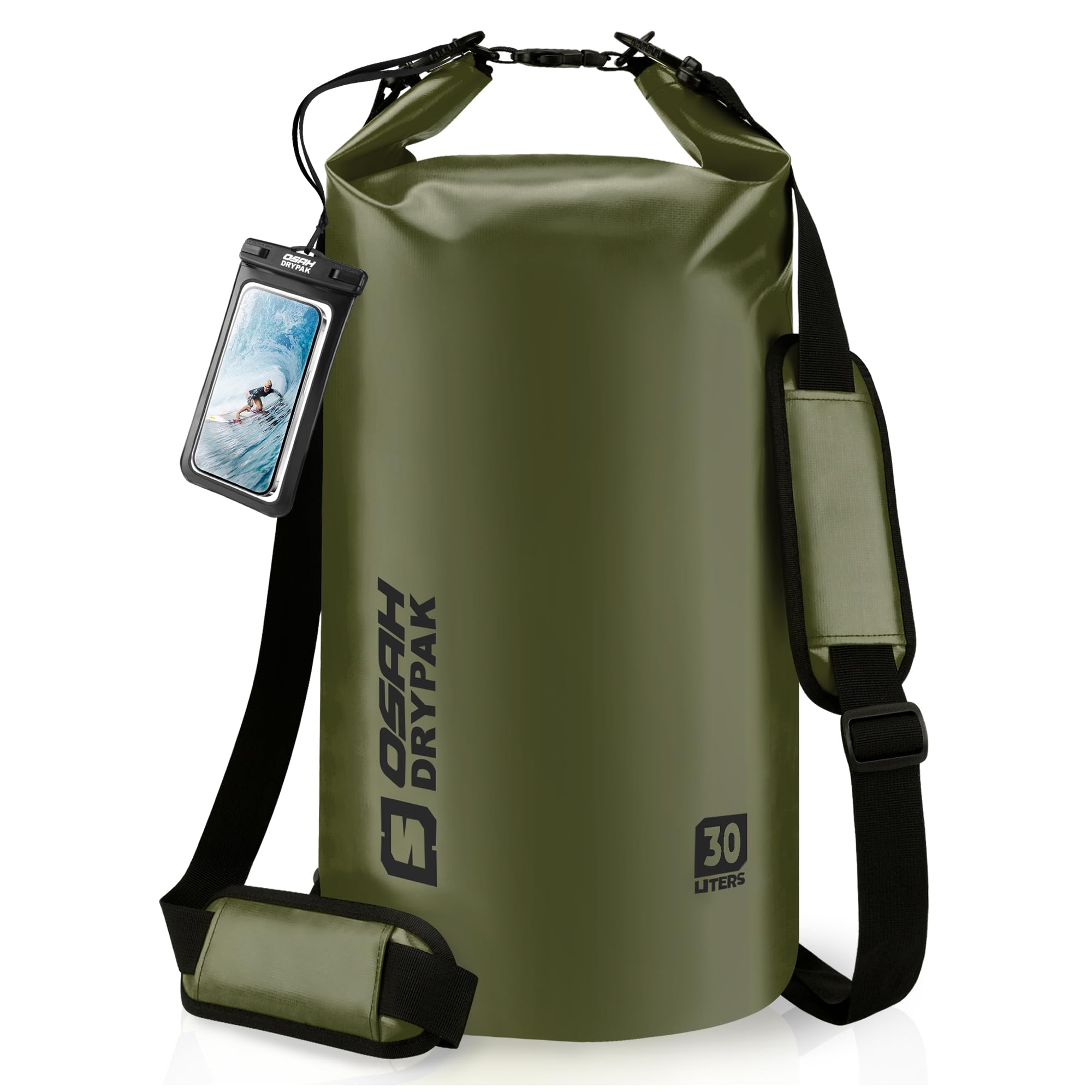 OSAH DRYPAK Dry Bag wasserdichte Tasche 5L/10L/20L/30L/40L Drybag Rucksack Wasserdicht Beutel mit Schultergurt und Wasserfester Handyhülle für Wassersport, Kajakfahren, Bootfahren, Camping