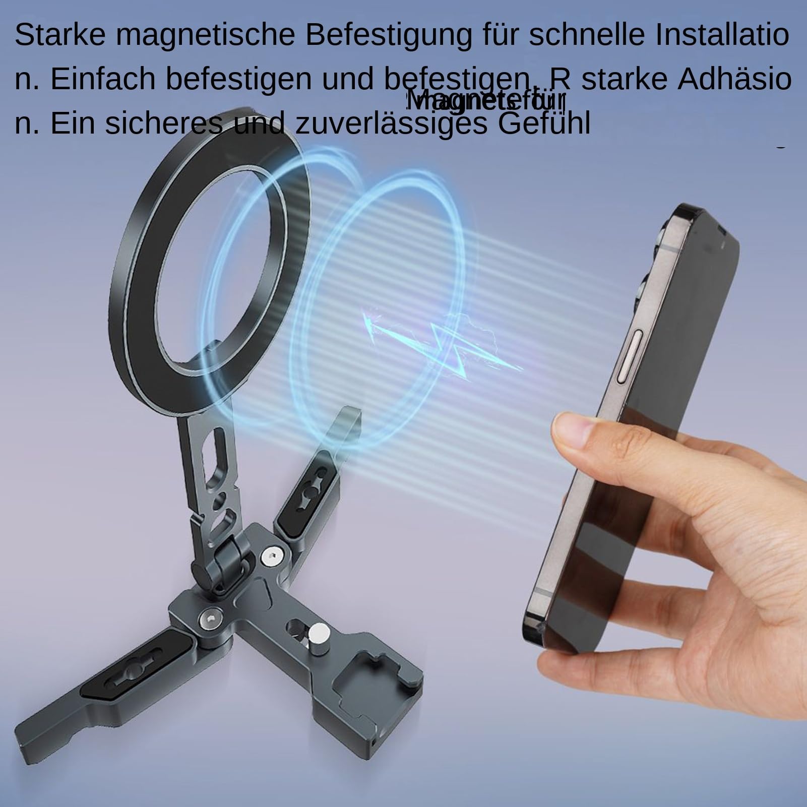 Supporto magnetico per cellulare da scrivania, forte magnete per smartphone da scrivania, supporto per cellulare per riprese aerei, film vlogging ufficio, desktop campeggio | Supporto Magnetico Pieghevole Cellulare Vlogging, Cellulare, Fotocamera, Scrivan