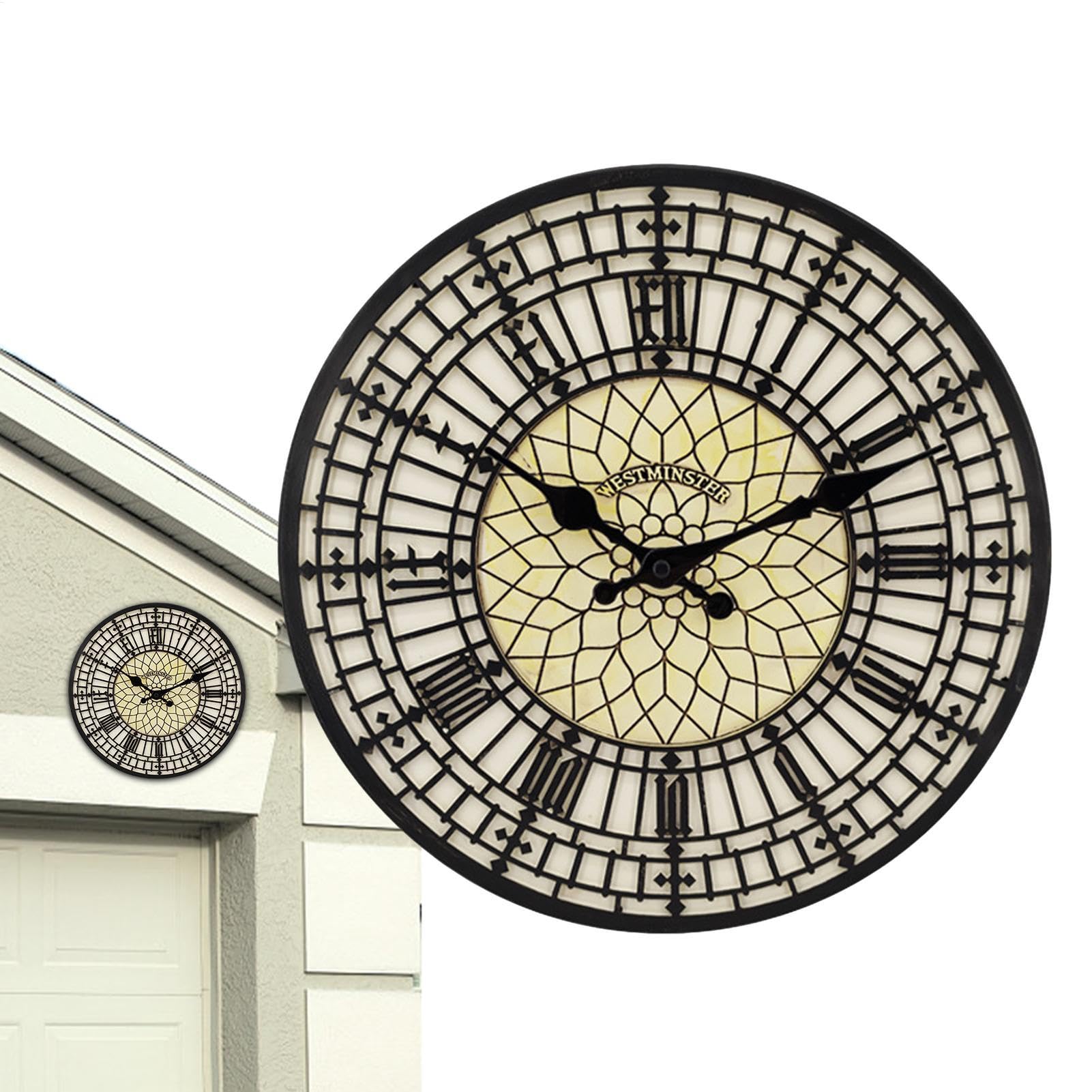 Relojes impermeables para exteriores, reloj creativo con números romanos, reloj creativo, grande, fácil de leer, reloj transparente resistente a la intemperie para patio, piscina