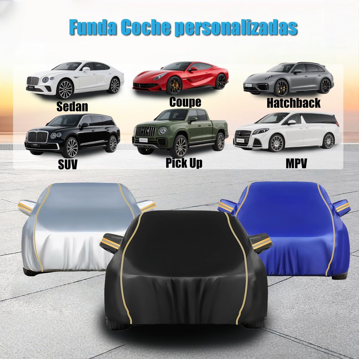 Full Car Cover Custom Fit for Jeep Wrangler JL 2023 2024 2025 Car Tarpaulin SUV Waterproof Car Cover丨All Weather Sun UV Dust Snow Protection with Storage Bag & Mirror Pocket