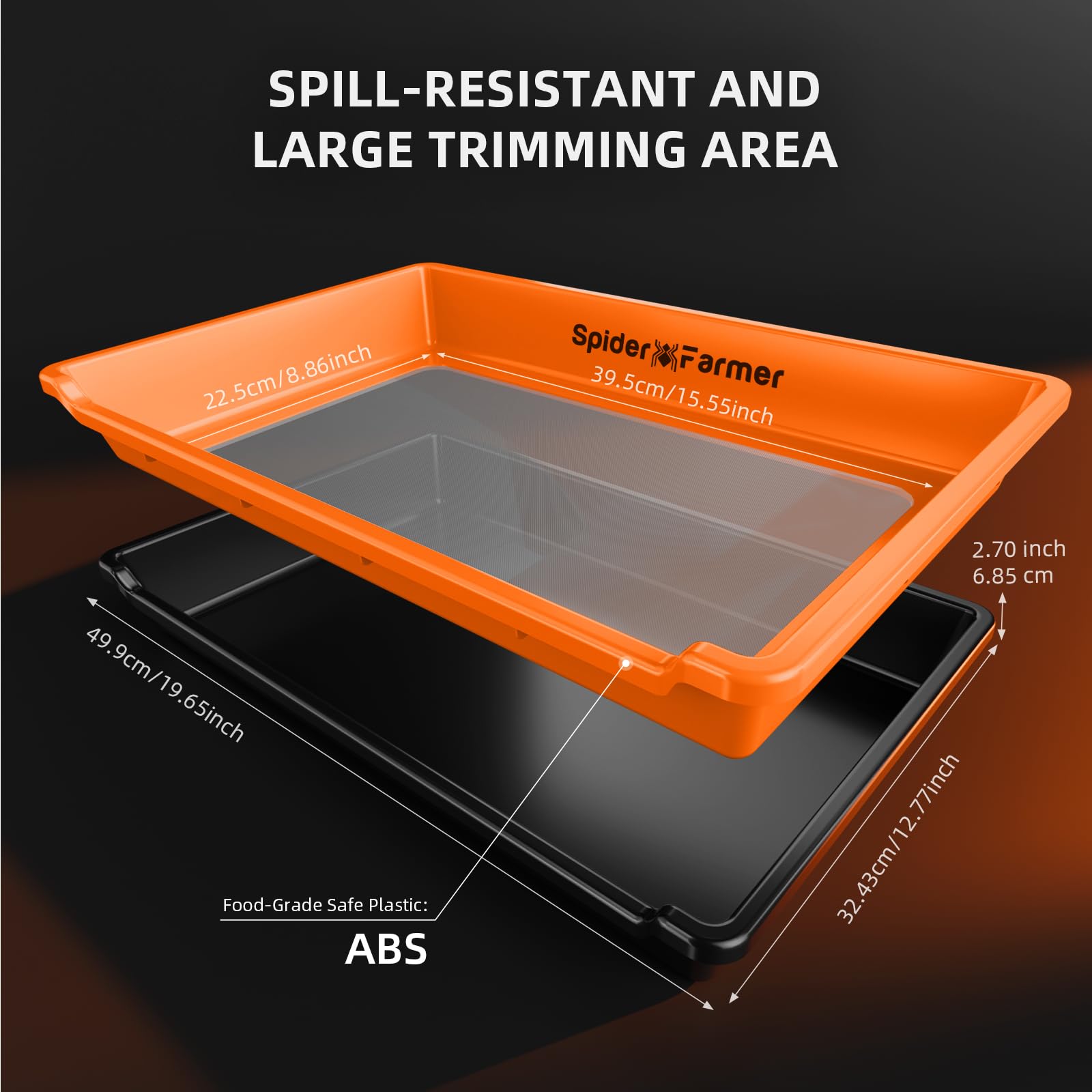 Spider Farmer Trim Tray Set mit 150 Mikron Pollensieb, Trimmschale & Ernte Zubehör, Dry Sift Sieb – Trimm-Set mit Auffangschale, Schere, Bürste & Lupe für sauberes und effizientes Trimmen