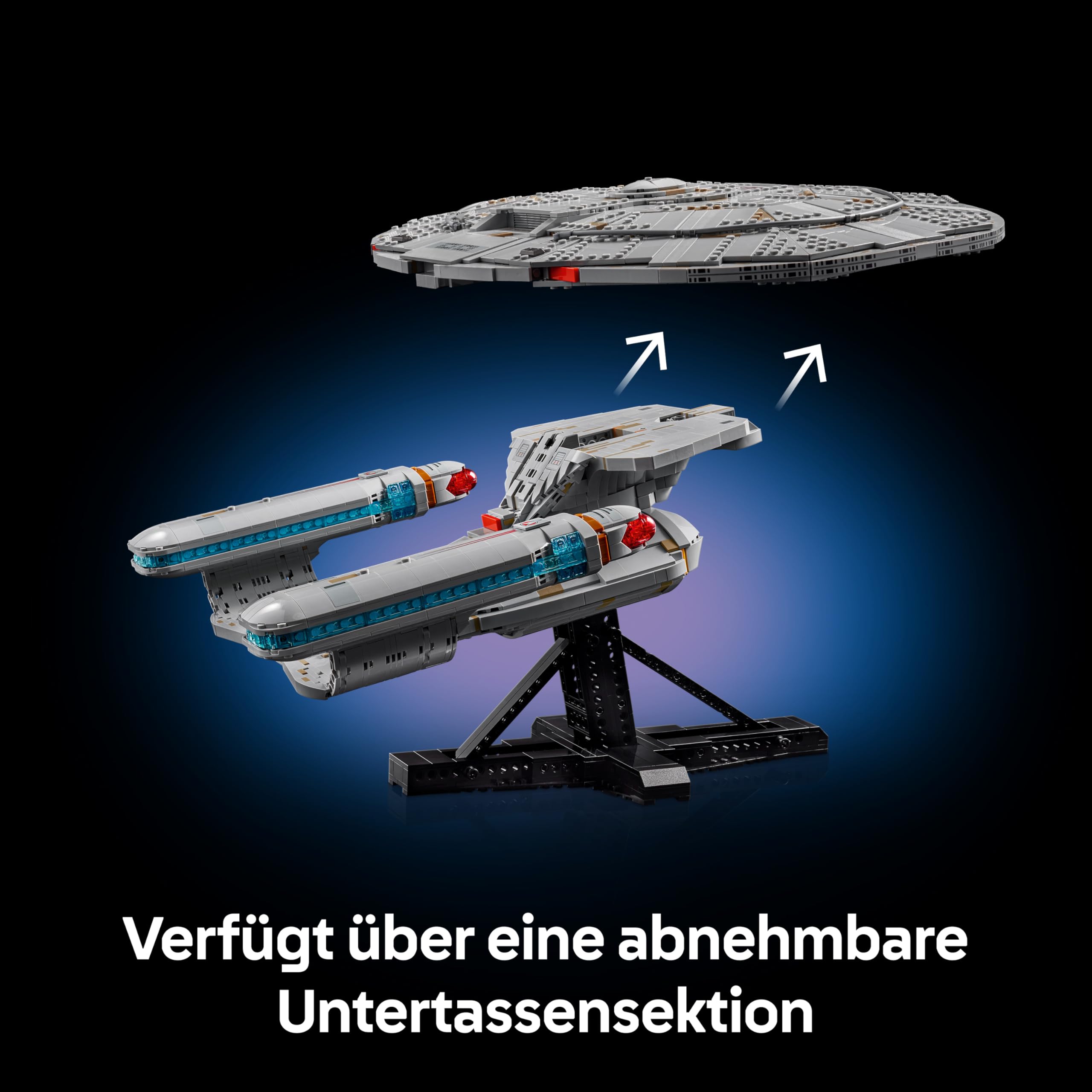LEGO Icons Star Trek: U.S.S. Enterprise NCC-1701-D - Bauset für Erwachsene - 2 Shuttlepods, Trennfunktion & 9 Minifiguren mit Jean-Luc Picard & William Riker - Geschenk für Männer und Frauen - 10356