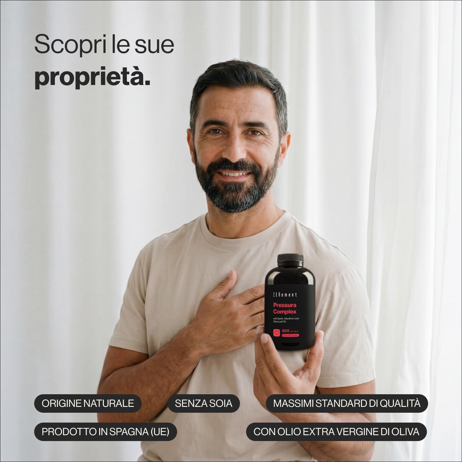 Pressura Complex - 300 Capsule Softgel, con Olio Macerato di Foglia di Olivo, Biancospino e Aglio Fresco - Scorta di 10 Mesi - Zenement