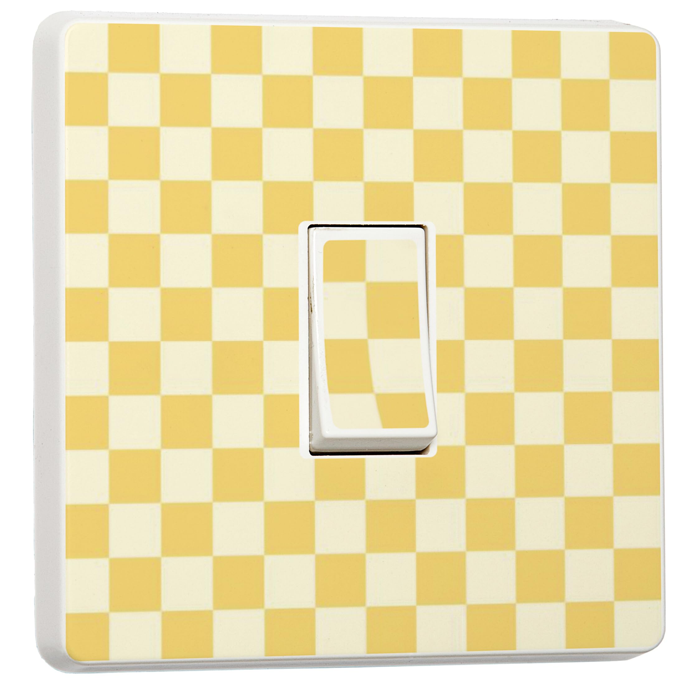 stika.co Pack of 2 Yellow Checker Print Vinyl Light Switch Stickers - Decorative Skins for Single Switch | Modern Home Decor