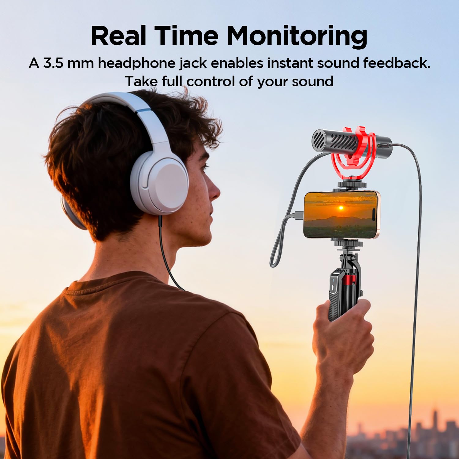BOYA by-MM1 AI - Microfono direzionale per iPhone 15/16/17, Android, fotocamere DSLR, videocamere, cancellazione del rumore, durata della batteria 30 ore, microfono video per vlog, podcast, streaming