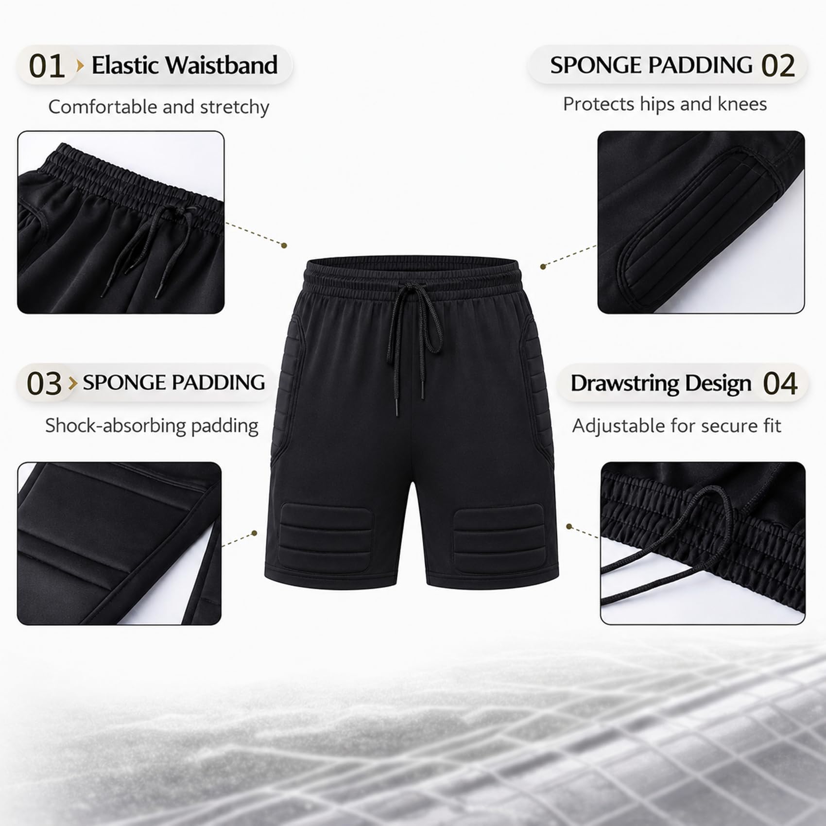 Camiseta de fútbol de Manga Larga, Pantalones Cortos, Kit de Entrenamiento de Portero para niños, jóvenes y Adultos, Uniforme de Portero de fútbol, ​​Camiseta Corta