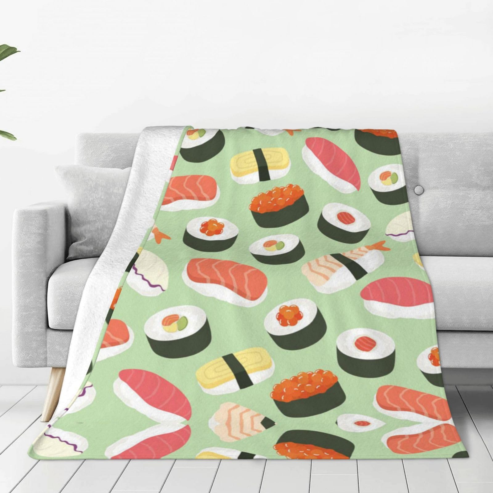 Couverture polaire sushi contre le froid : couverture en flanelle douce et chaude