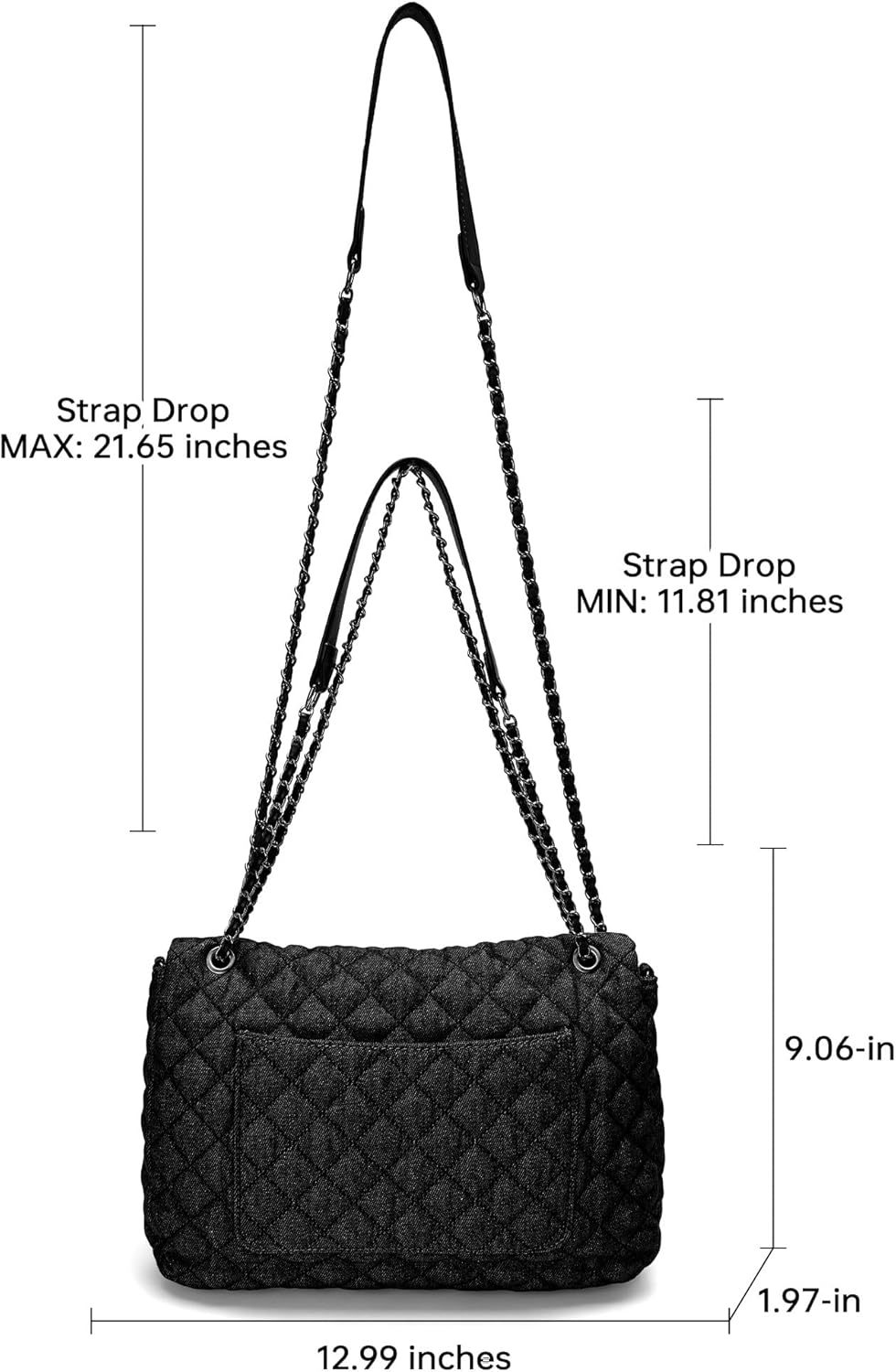 Quilted Shoulder Purse for Women, Flap Crossbody Bag Luxury Handbag Fashion Tote Bag with Chain Strap for Daily Use