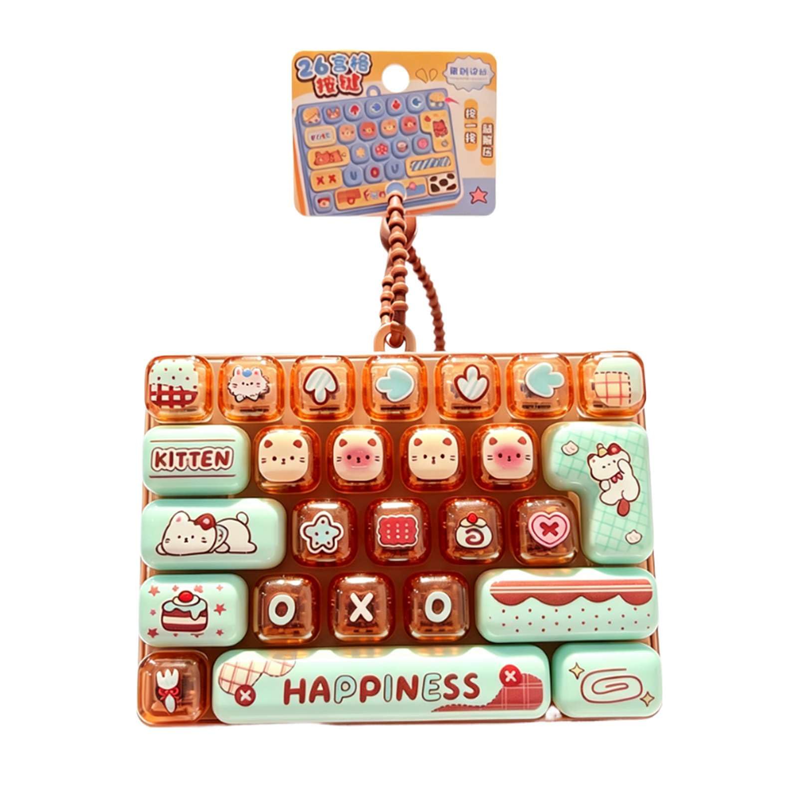 Fidget Keyboard Toy, 26 Keys Silent Tactile Decompression Button Toy, Portable Stress Relief for Office & Study (Coffee2) — image 1