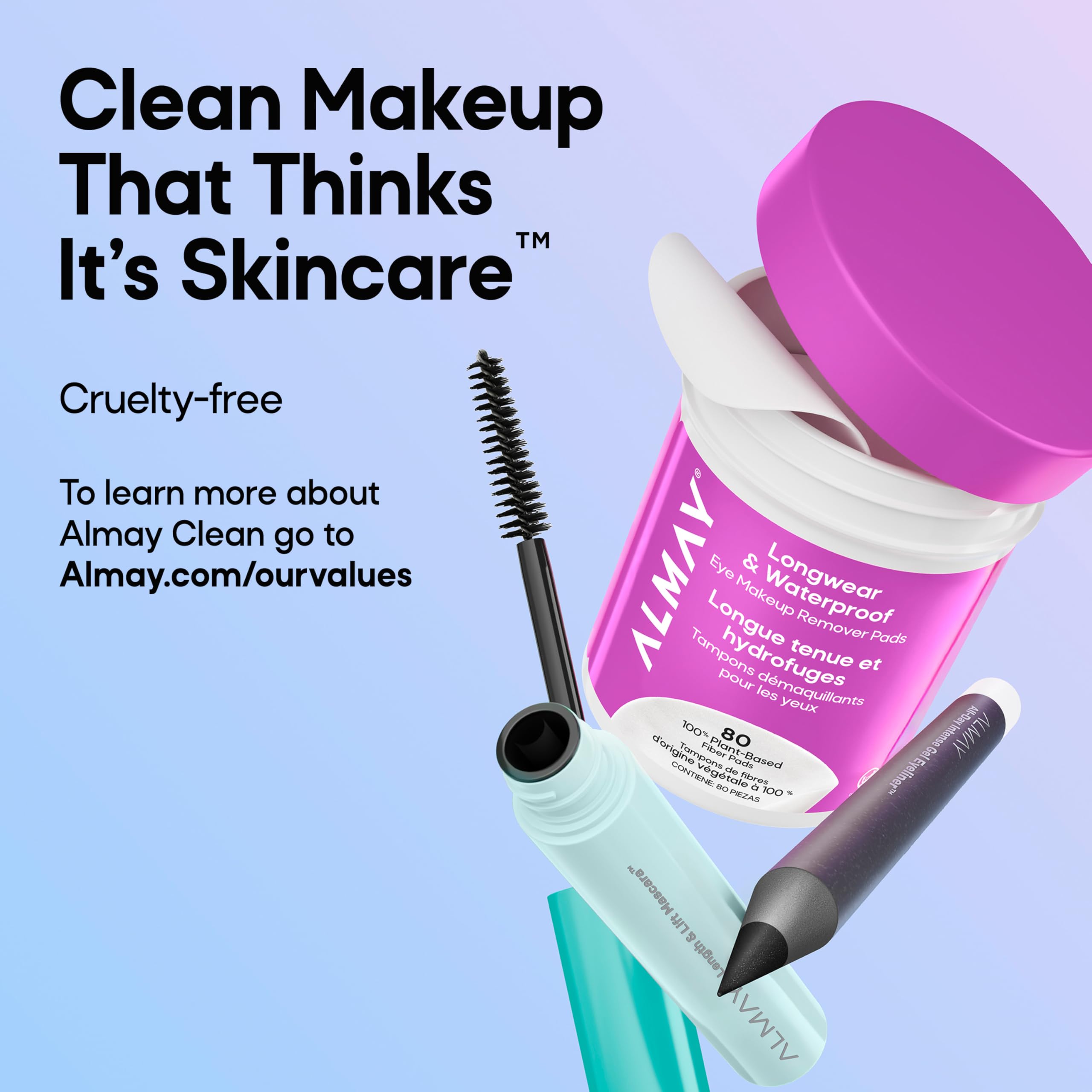 Almay Almohadillas para eliminar el maquillaje de ojos, Biodegradable Longwear & Waterproof, hipoalergénicas, sin fragmentación cruelty, 120 almohadillas (paquete de 1)
