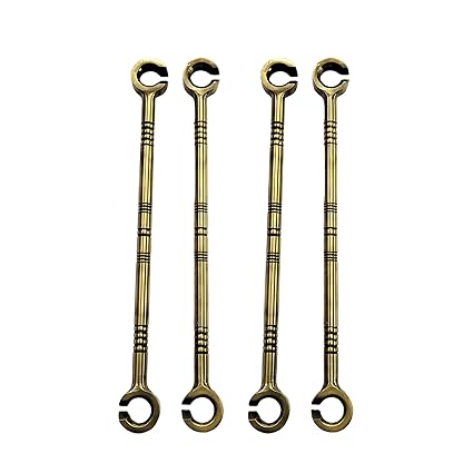 nooks Stainless Steel saliya 12mm Hook and Ceiling Rod heavt Duty Hanging Accessories Set in PVD Coating Brass Finishing for Swings and jhula for Indoor Outdoor (Pack of 4)