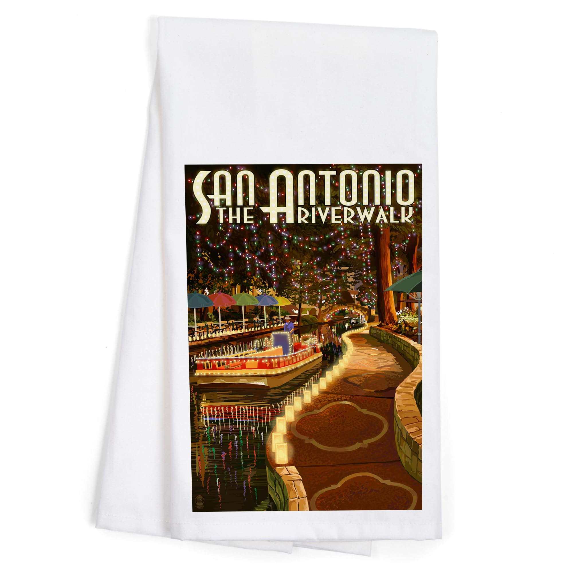 Lantern Press San Antonio, Texas, The Riverwalk (100% Cotton Tea Towel, Decorative Hand Towel, for Kitchen and Home)