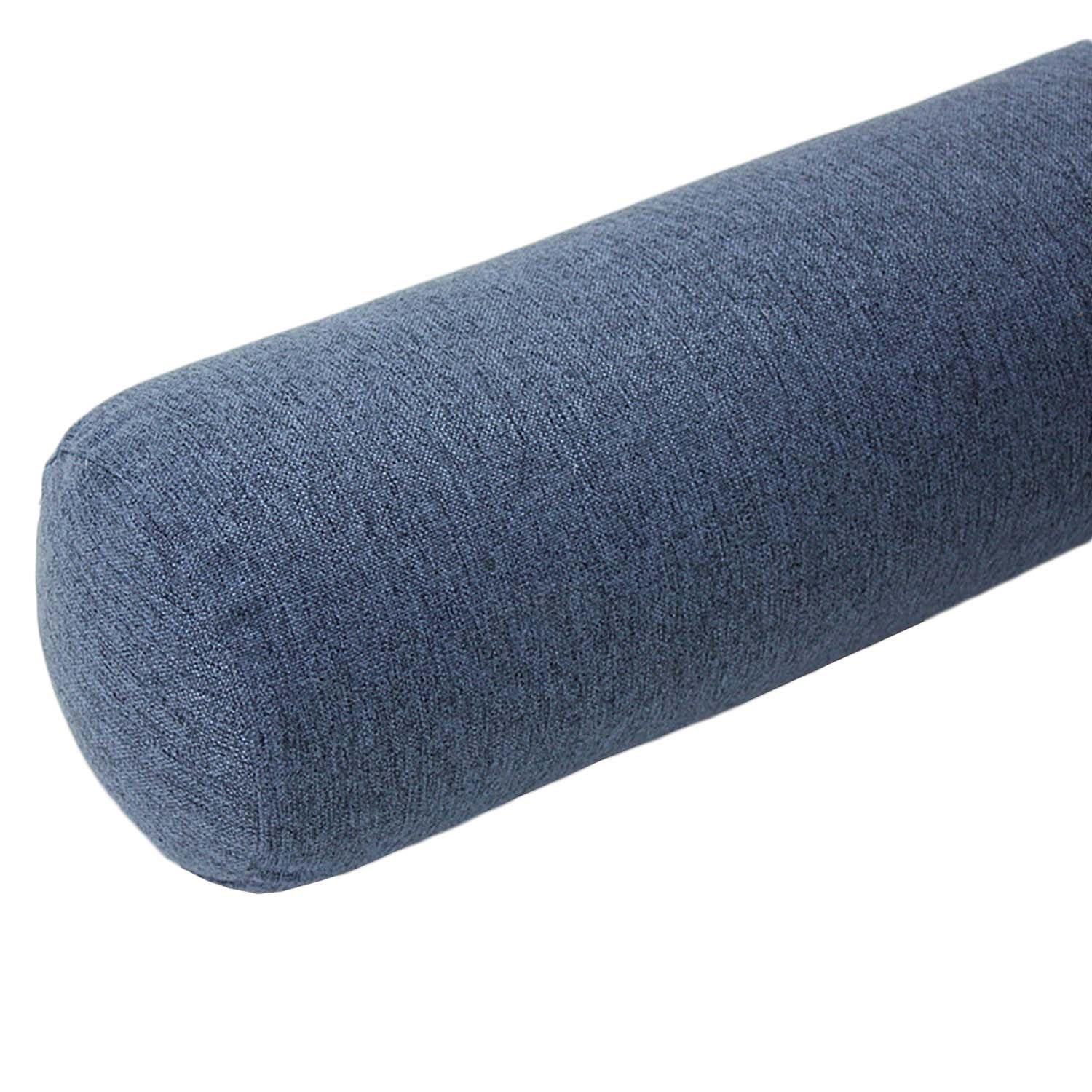Aqigr Blue Round Cervical Roll Bolster Pillow With Removable & Washable Pillow Cover, Bolster Pillow Filled With Soft, Round Bolster Pillowcase Cover(,15X60cm)