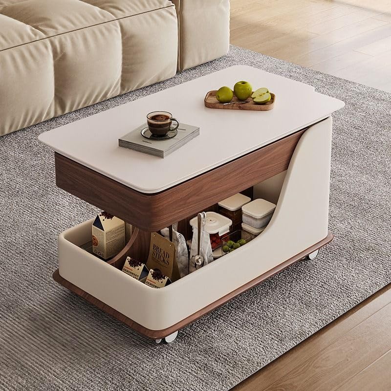 Image of The Attic Metz Lift-top Coffee Table,Coffee Table for Living Room, Solid Wood Centre Table, Modern Centre Table