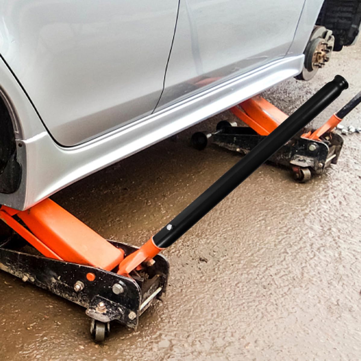2 Stück Ergonomischer Ersatzgriff für Wagenheber aus Kunststoff und Edelstahl 3 Tonnen Kapazität Leichter Hydraulikhebergriff für Auto Werkstatt und Heimwerker