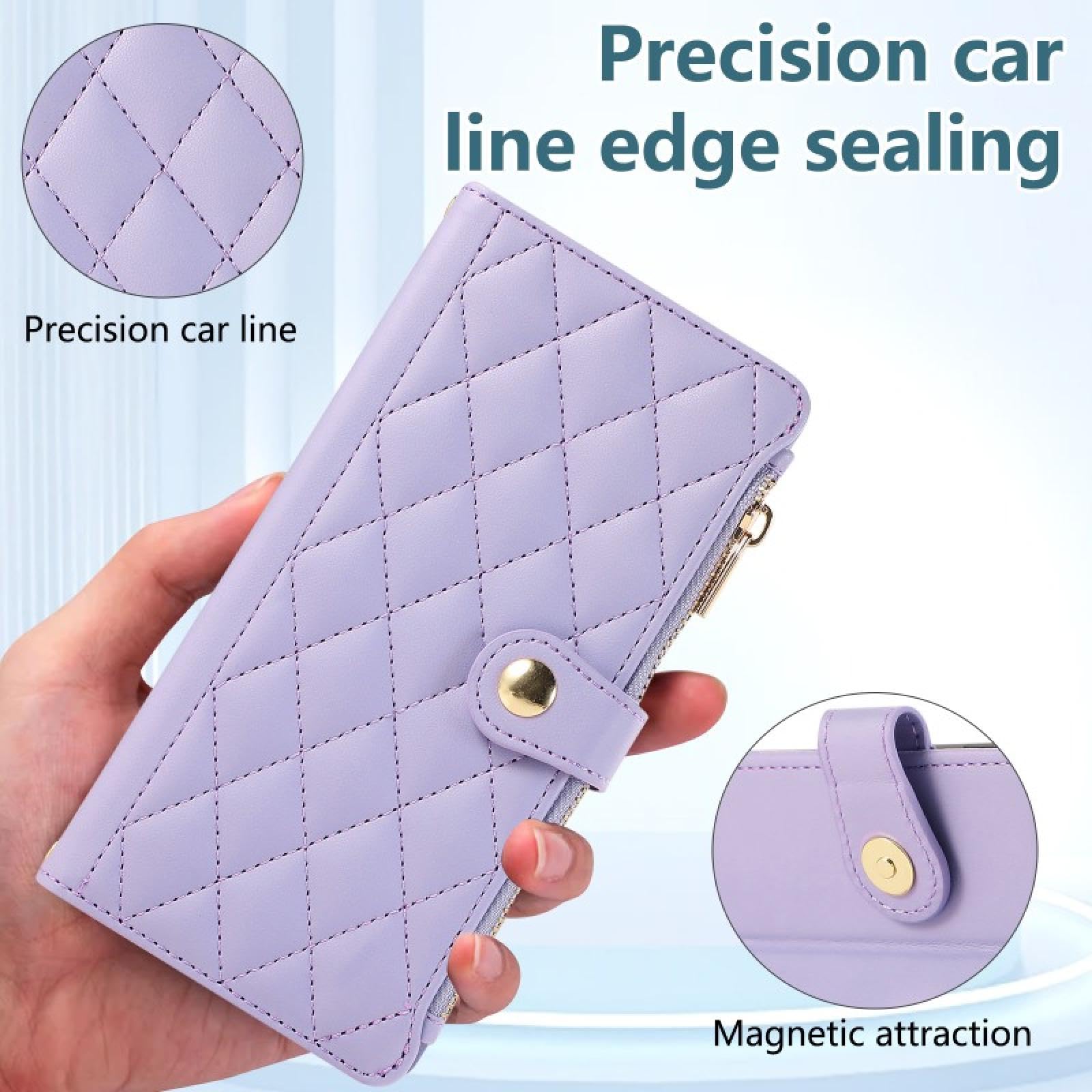 Für Galaxy S23 Crossbody Leder Handyhülle Brieftaschen-Cover (Für Galaxy S23/Weiß)