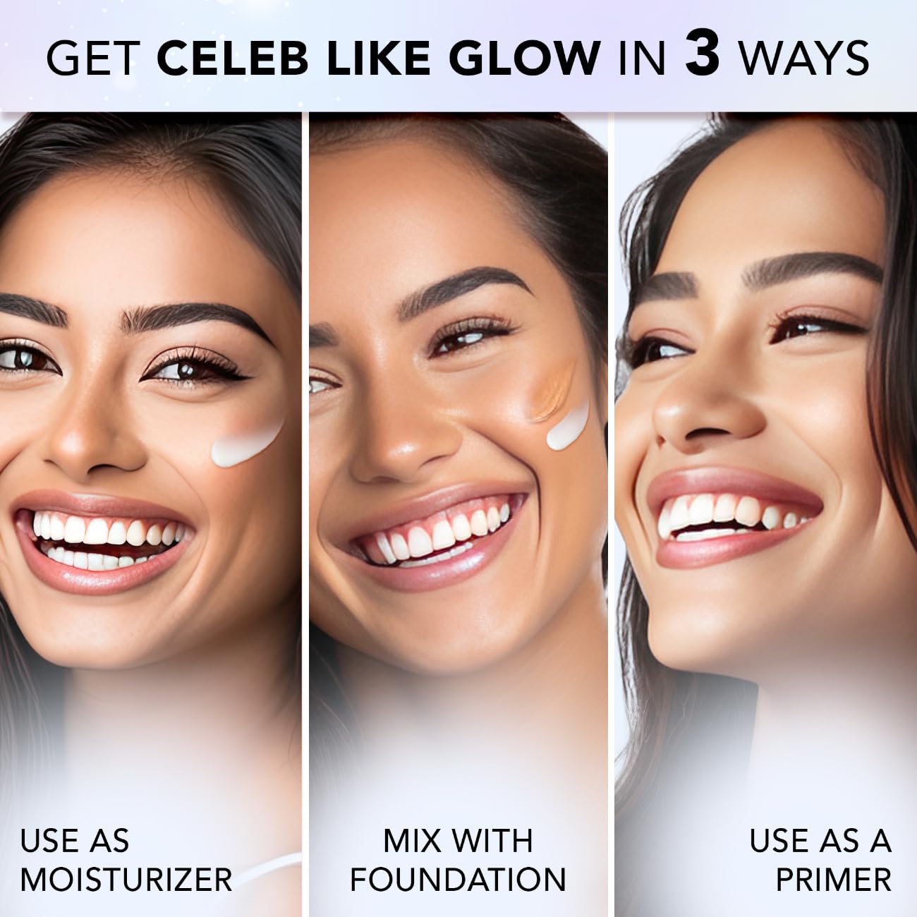 FACESCANADA Strobe Cream - Silver, 30Ml | Primer + Highlighter + Moisturizer | Shea Butter & Hyaluronic Acid | Intense Hydration | Flawless Radiant Dewy Skin | Illuminating & Glowing Makeup Base 1