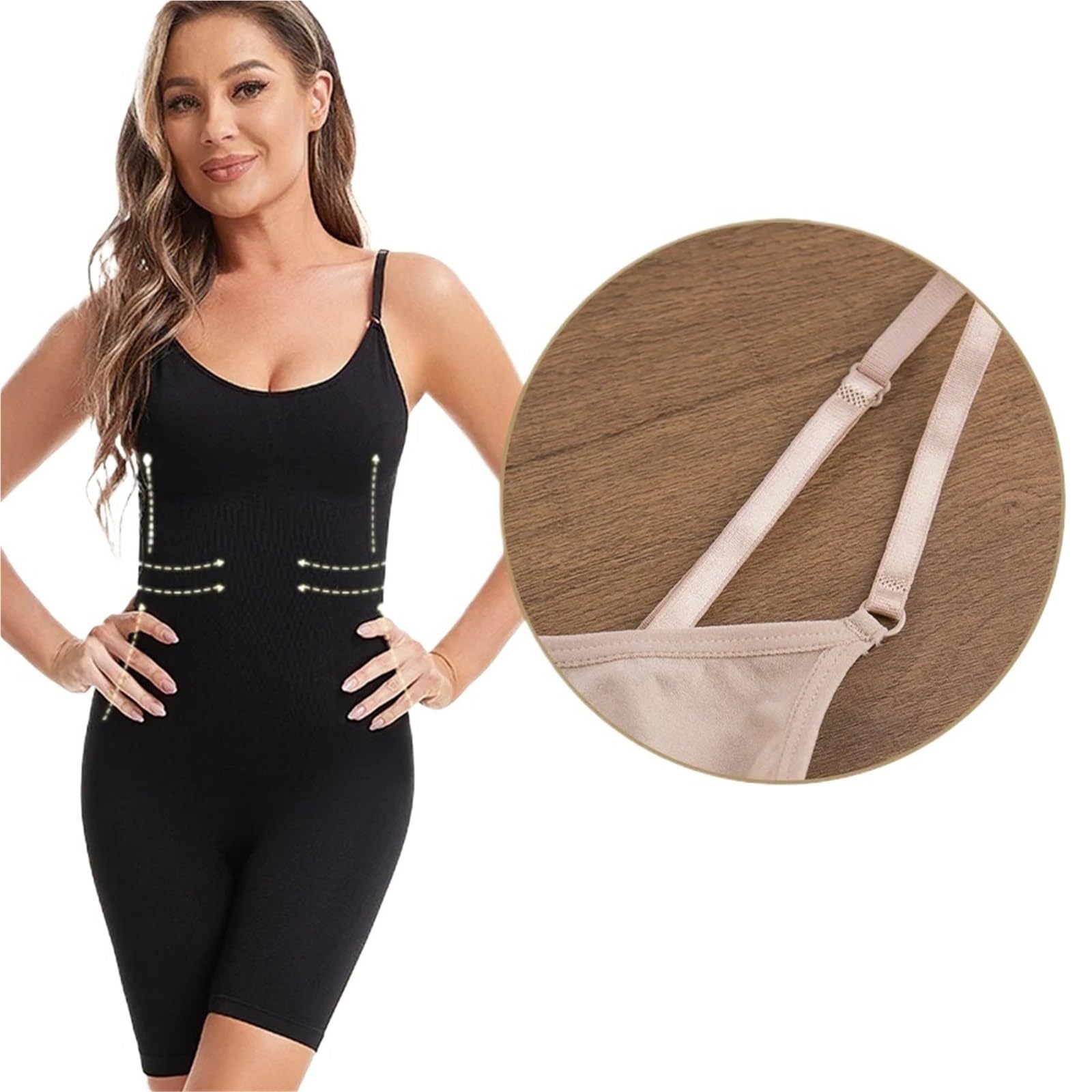 Shapewear Donna Body Senza Cuciture a Compressione Shapewear Donna Dimagrante Full Body Shaper Slimmer(Brown-2PCS,One Size_XXL)