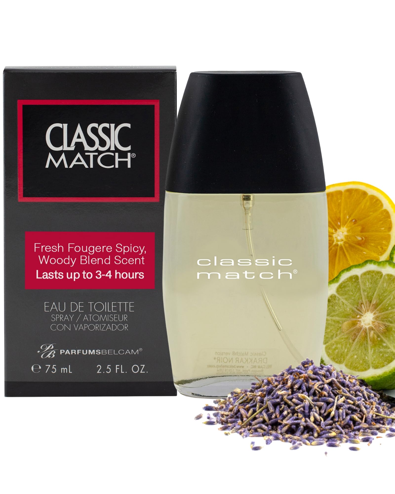 CM Noir Eau De Toilette Spray for Men – Fresh Fougere Cologne, Bergamot, Basil, Patchouli, Long-Lasting Scent, Masculine Fragrance – 2.5 Fl Oz