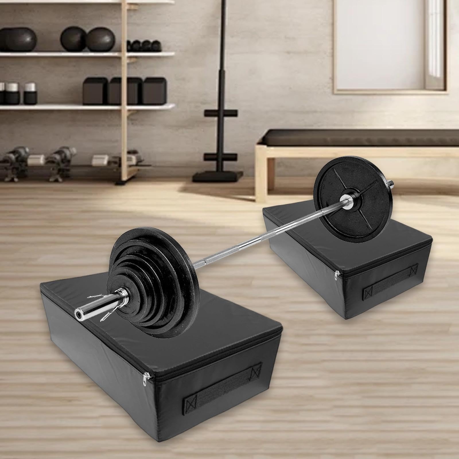 2 Piezas Barbell Cushion Pad Alfombrilla de Protección para Barra Drop PVC Y Esponja Reducción de Ruido Función Antigolpes Adecuada para, Negro, Individual