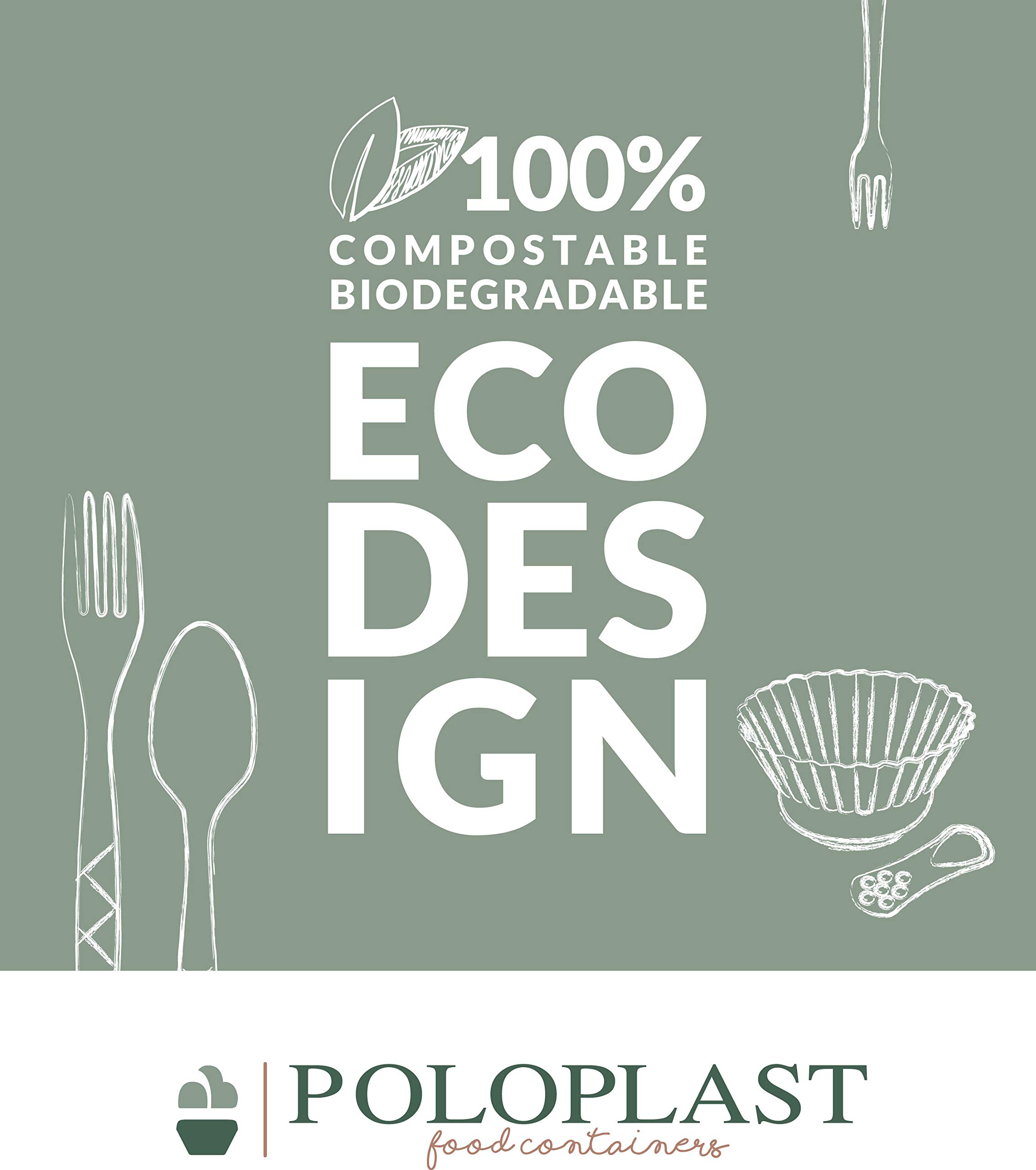 100 BIO CALICI Vino Acqua 100 CC h. 9,5 Bicchieri con Gambo PLA Trasparenti Rigido biodegradabili e compostabili Uni EN13432 smaltiti nel rifiuto Umido - Flute per Vini e Bevande