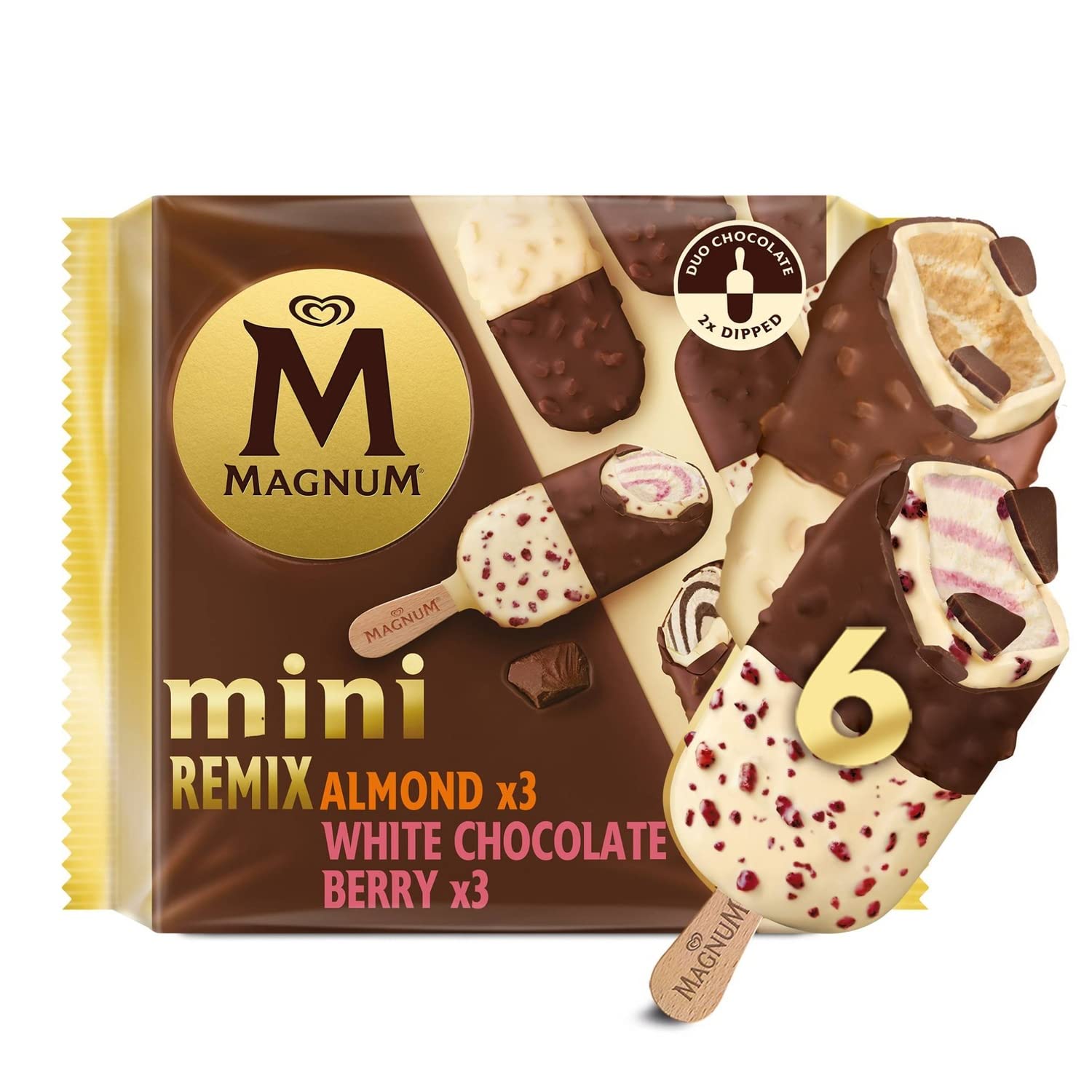Magnum Mini Remix Almond and Berry Ice Cream Sticks 6 x 60ml