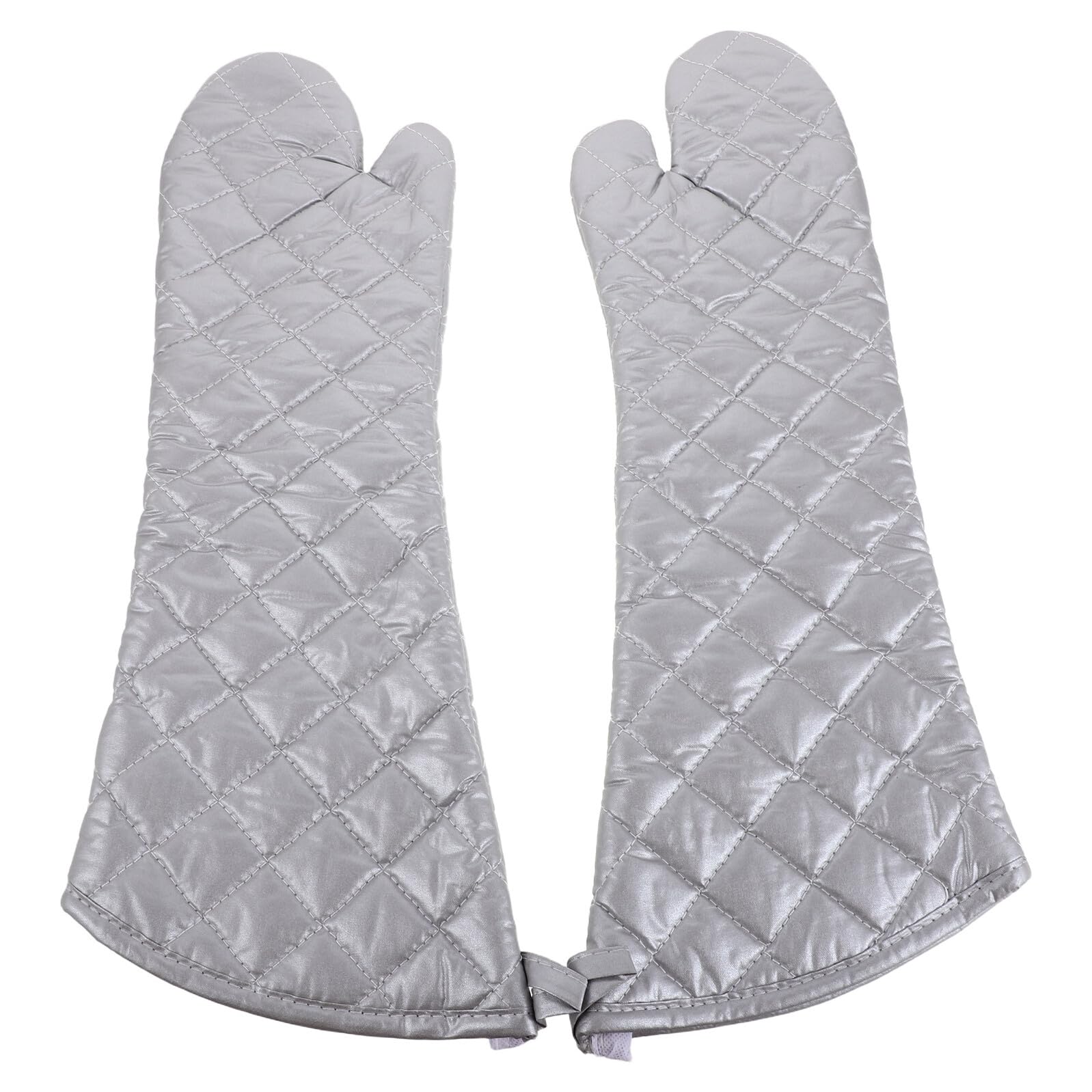 Hitzebeständiger Ofenhandschuh 1 Paar aus Polyesterbaumwolle Silber | Rutschfeste Struktur, Ergonomische Form, für Blech und Pfanne, Beim Dämpfen und Grillen