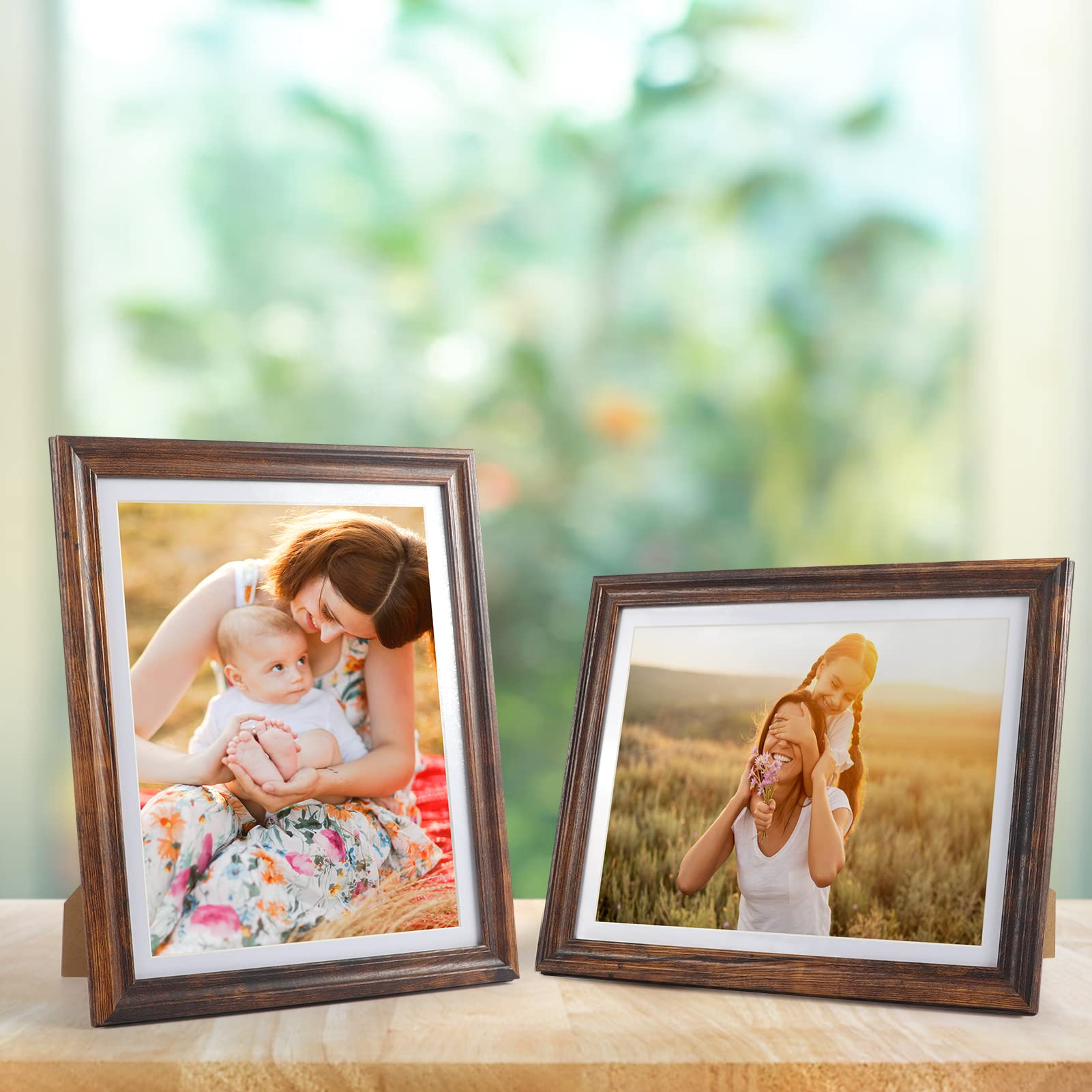 Fotolijst, 13 x 18 cm, 2 stuks, U-vorm, glazen fotolijst om op tafel te