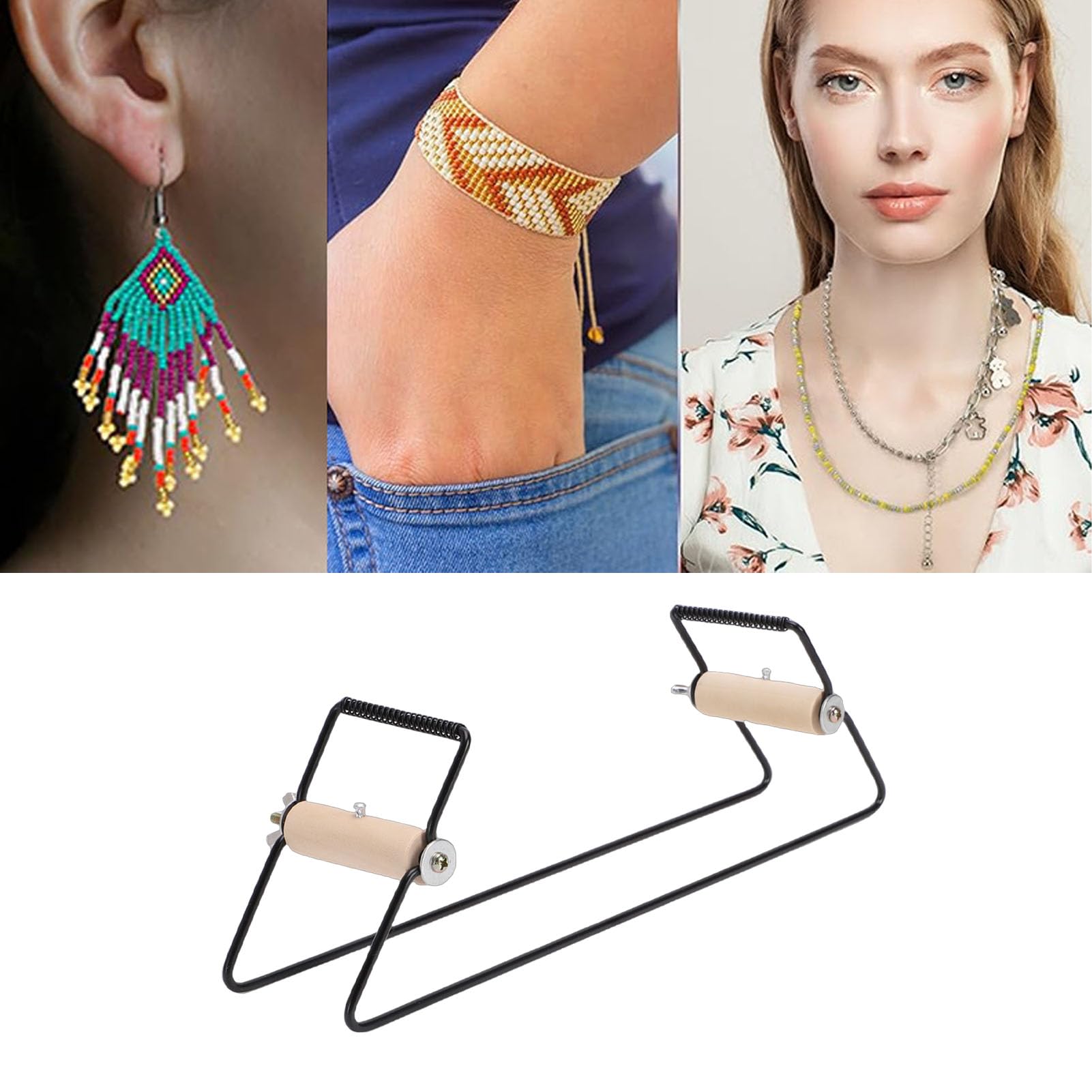 Naroote Kit de Métier à Tisser de Perles, Fournitures de Perles pour la Fabrication de Bijoux avec Accessoires Complets, adapté aux Bracelets, Colliers, Porte-clés, Bagues, Cadeaux