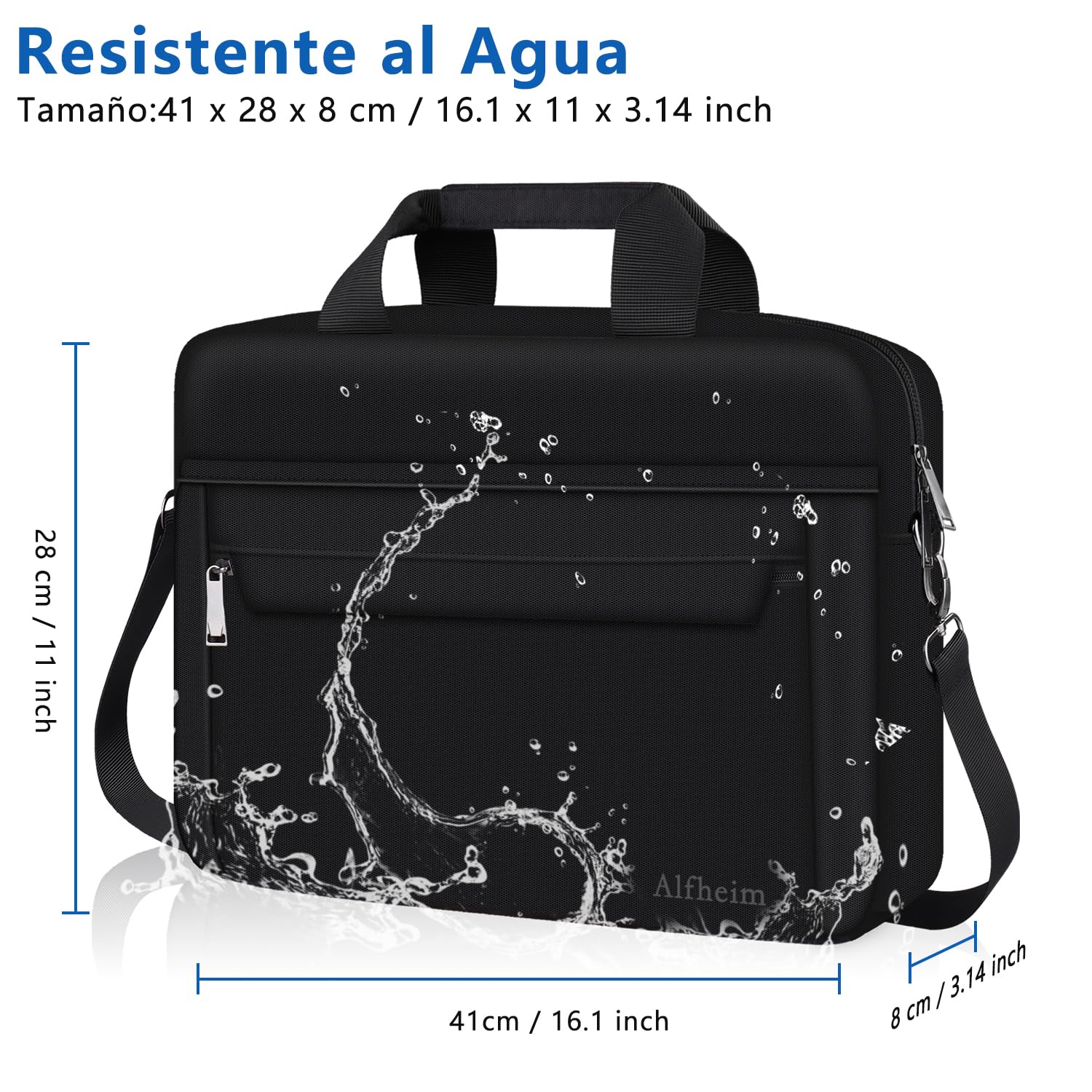 Alfheim 15,6-16 pulgadas Maletín Ordenador Portátil Funda, Impermeable Ligero Gran Capacidad Para Hombres y Mujeres Viaje Negocios, Compatible con 15,6" Lenovo Acer Dell HP Laptop Notebook