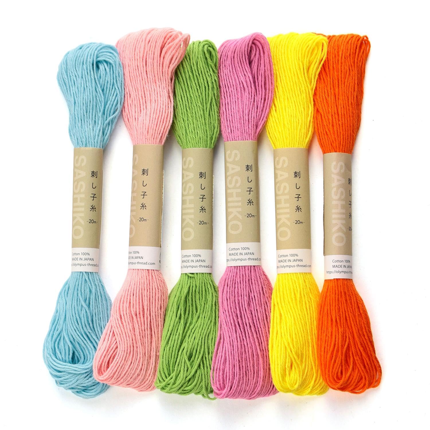 Nippon Chuko Sashiko Thread, Pastel Set of 6