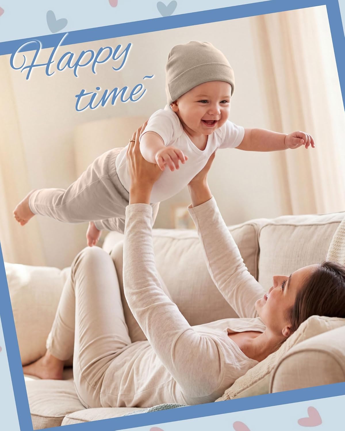 Geyoga Newborn Girl Boy Hat Newborn Beanie Stripes Hat Toddler Soft Caps Infant Cotton Knit Caps for Baby 0-6 Months - Image 7