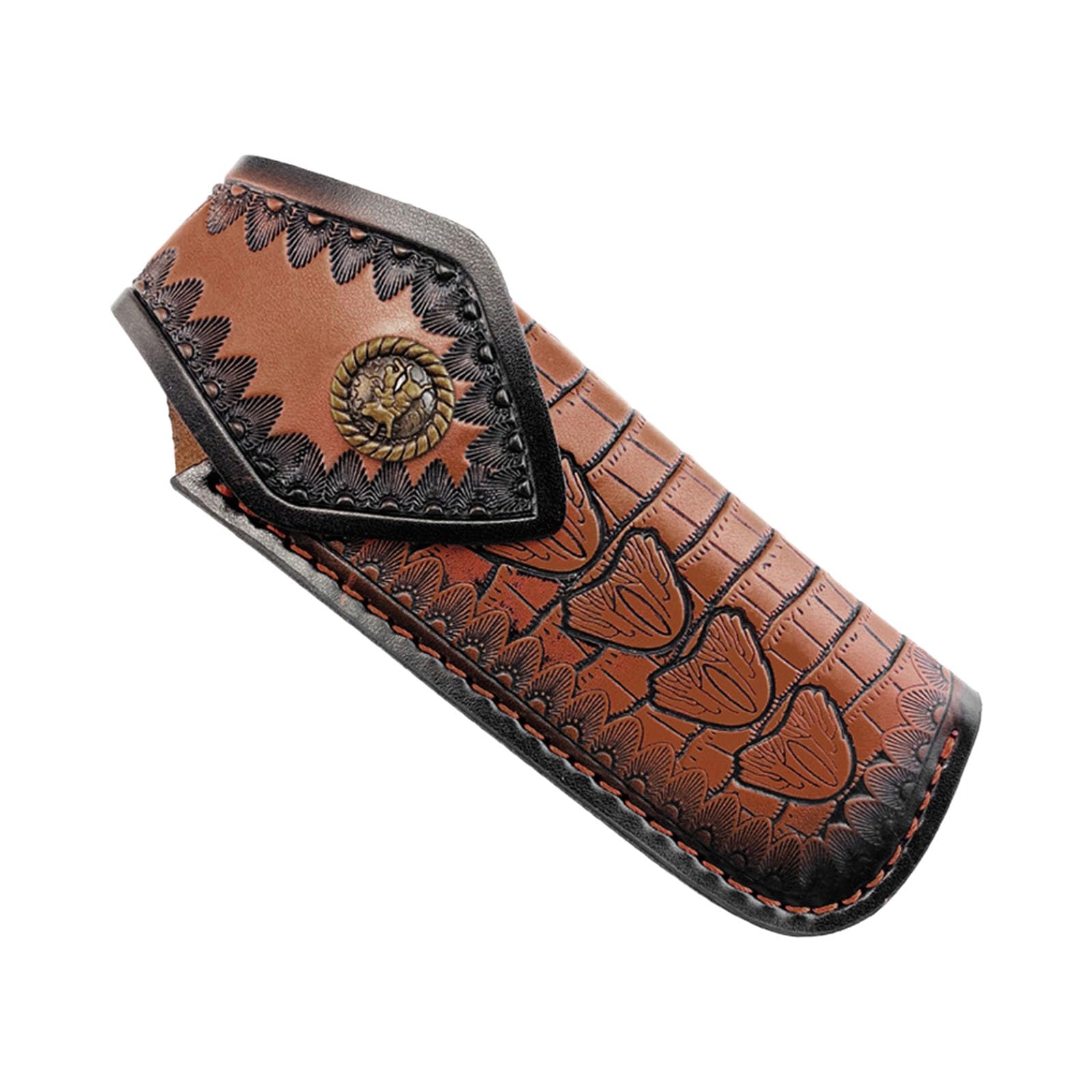 Buxuaaaa Protector Secure Folding Knives Cover With Belt Loop Easy To Carry Knives For Camping Use Leather Case Cover Holder Case