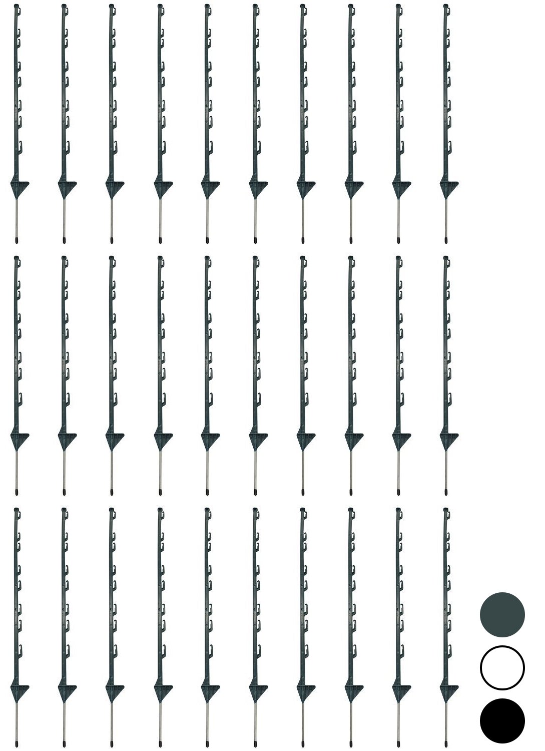30 x Green Woodside 4ft Tall Electric Fencing Fence Posts Stakes Poles 4 Foot Horse Paddock